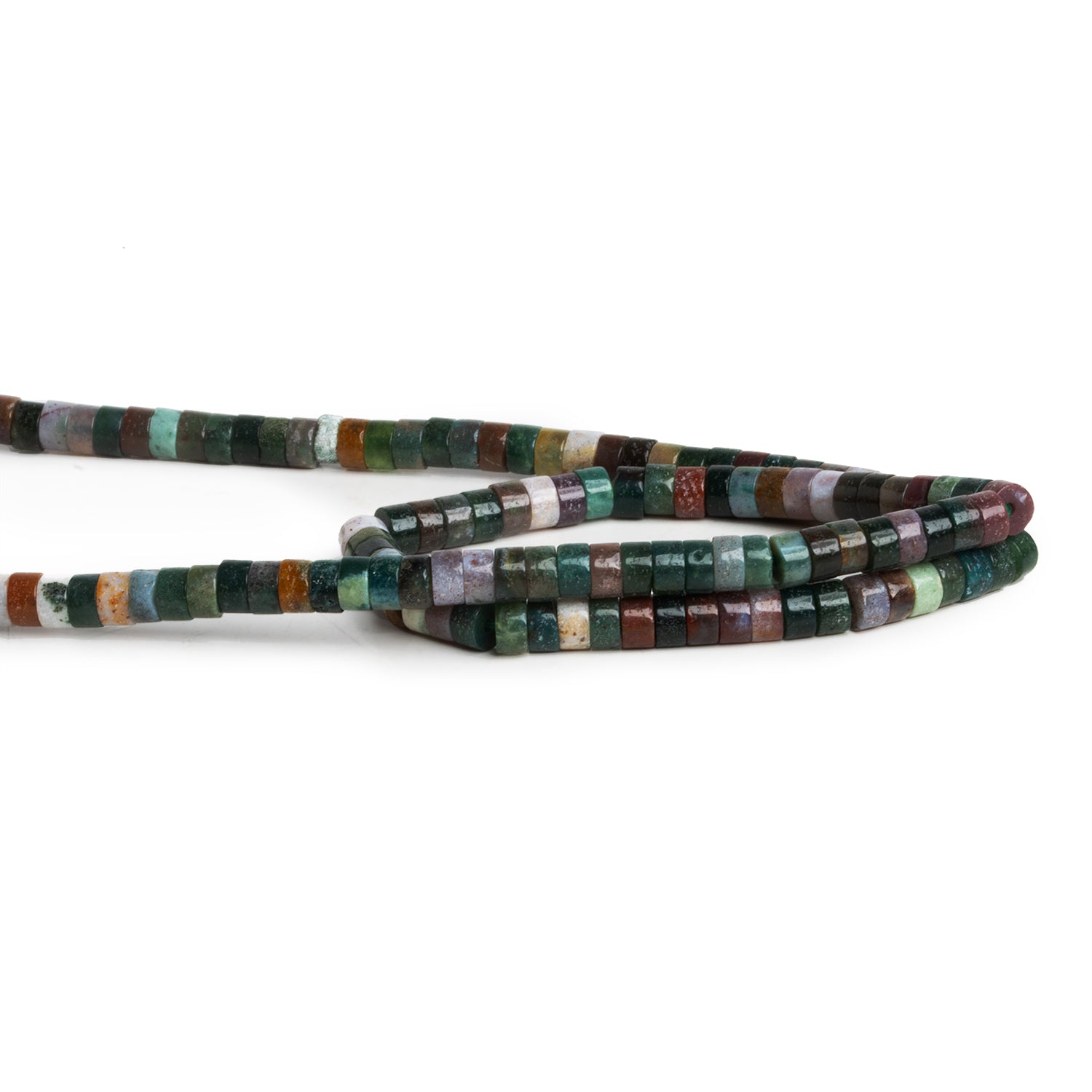 4mm Fancy Jasper Plain Heishis 12 inch 110 Beads - The Bead Traders
