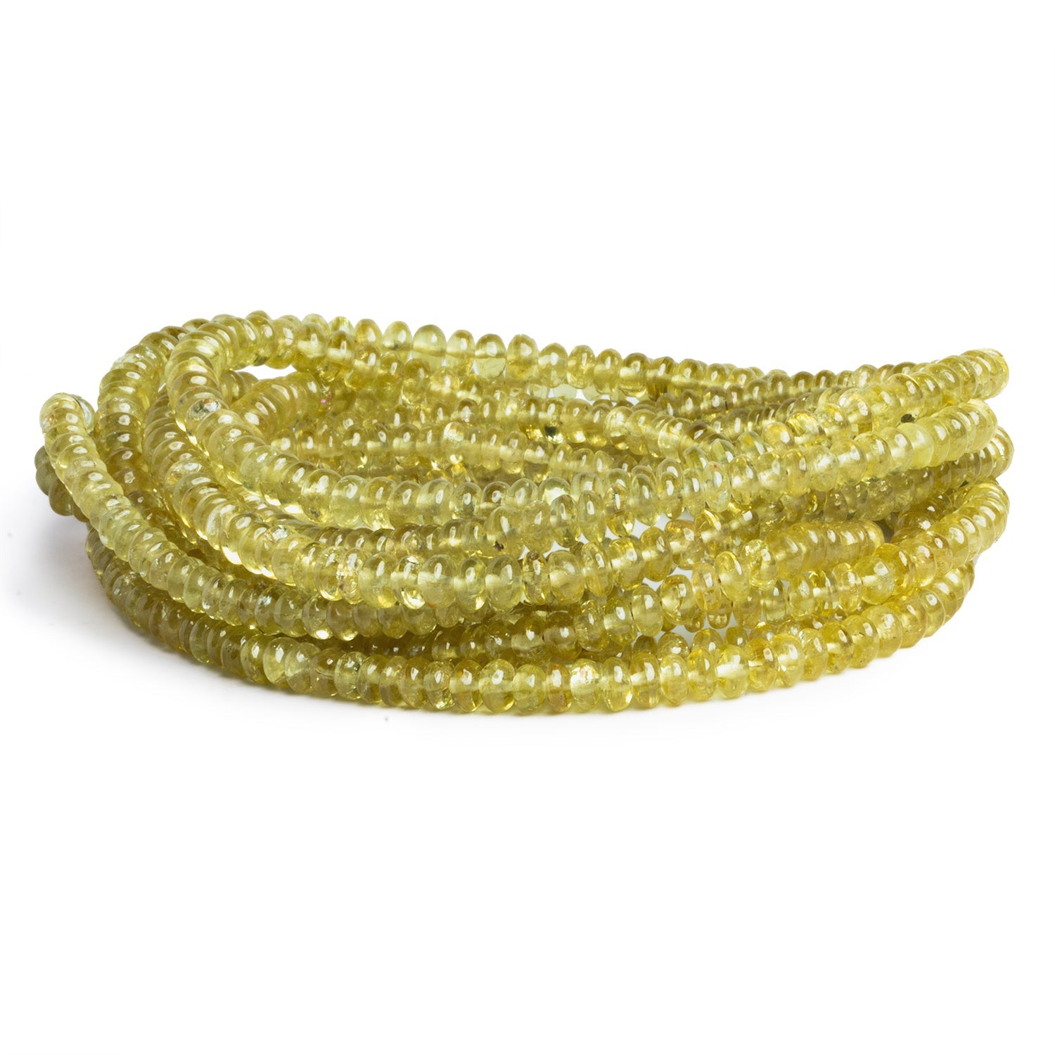4mm Grossular Garnet Plain Rondelles 16 inch 175 beads - The Bead Traders