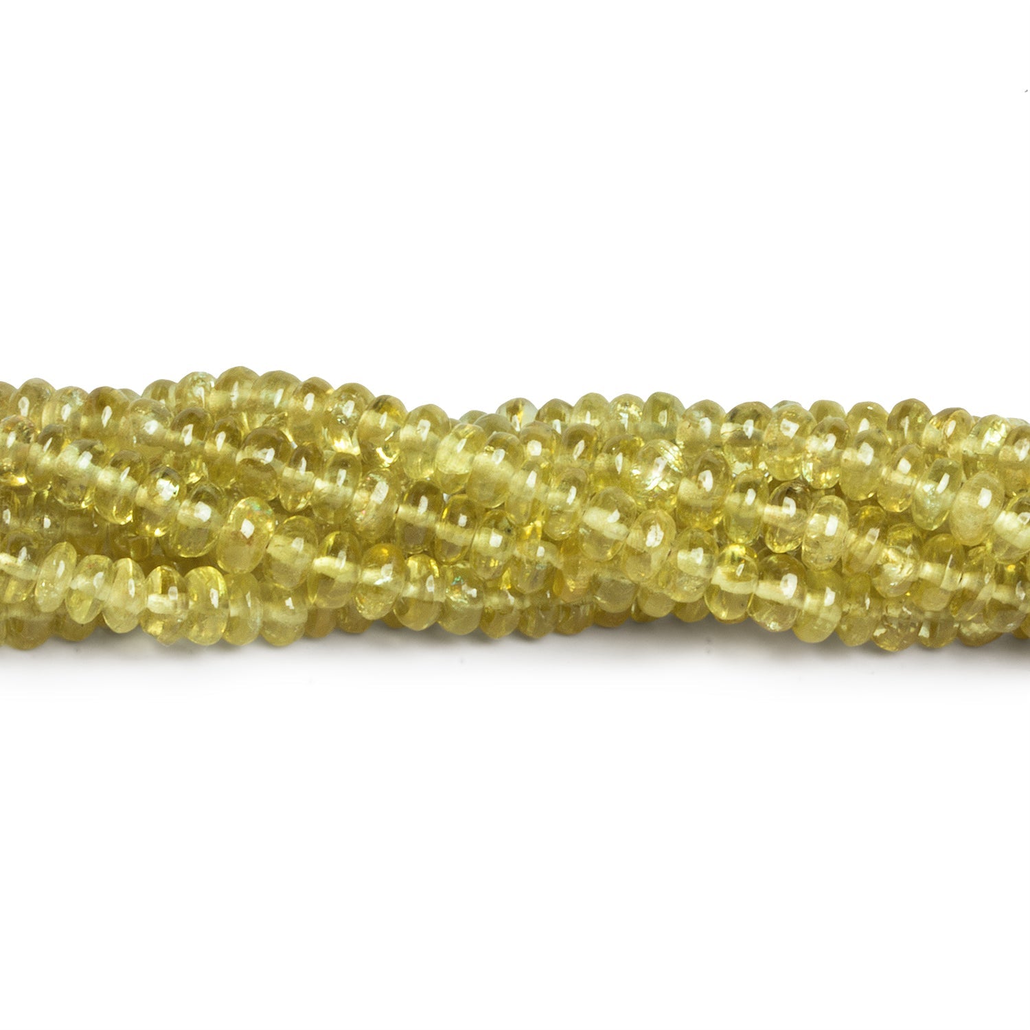 4mm Grossular Garnet Plain Rondelles 16 inch 175 beads - The Bead Traders