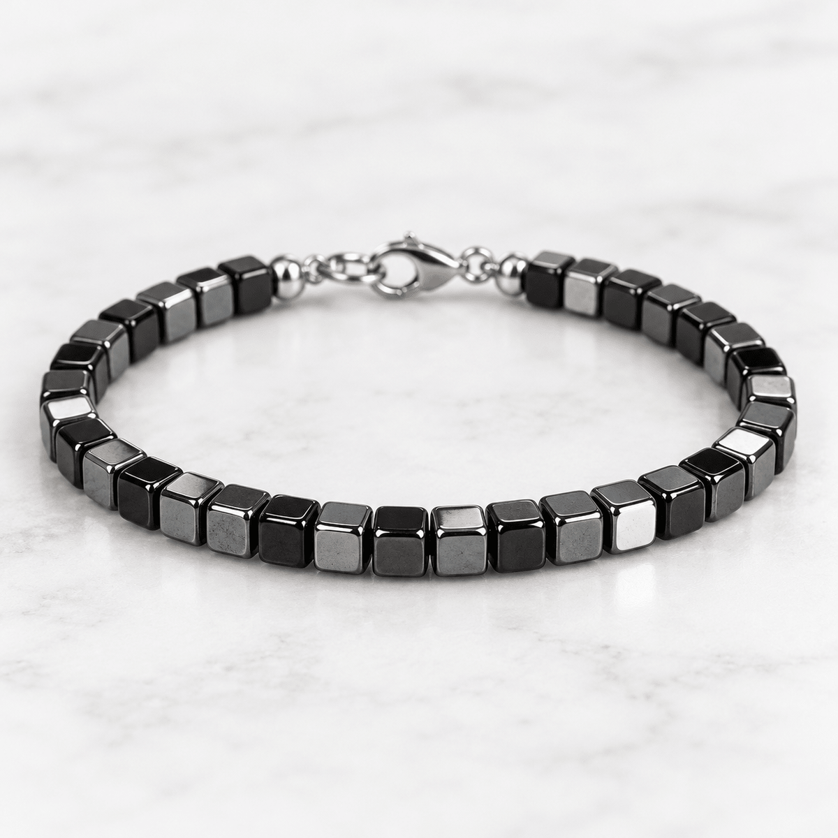 4mm Hematite Cubes 15 inch 95 beads - The Bead Traders
