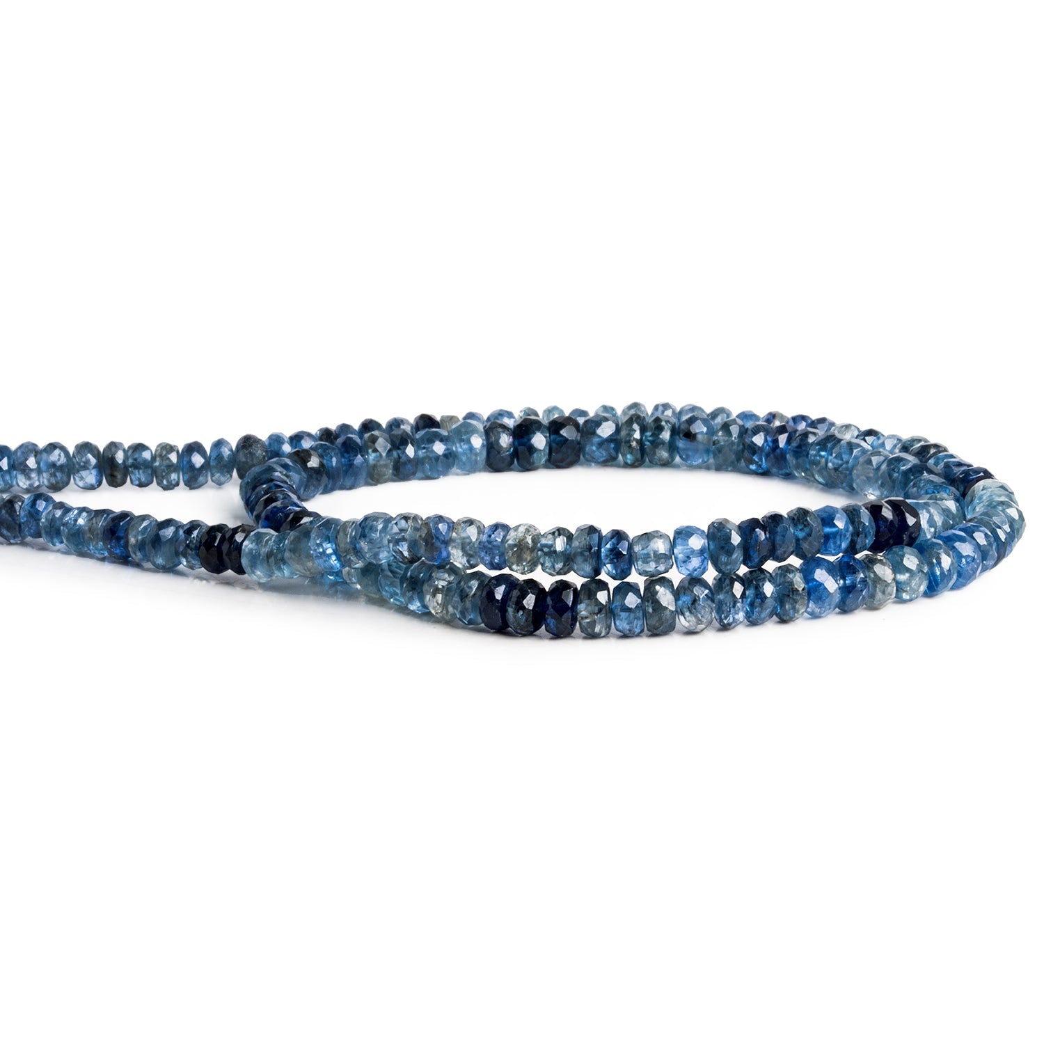4mm Kyanite Faceted Rondelles 15 inch 155 beads - The Bead Traders