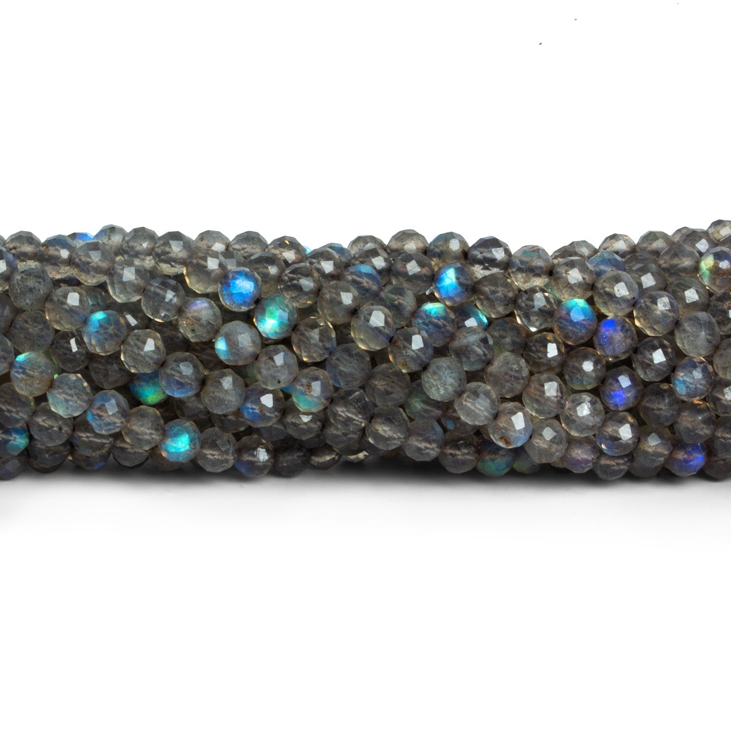 4mm Labradorite Microfaceted Rounds 12 inch 74 beads AAA - The Bead Traders