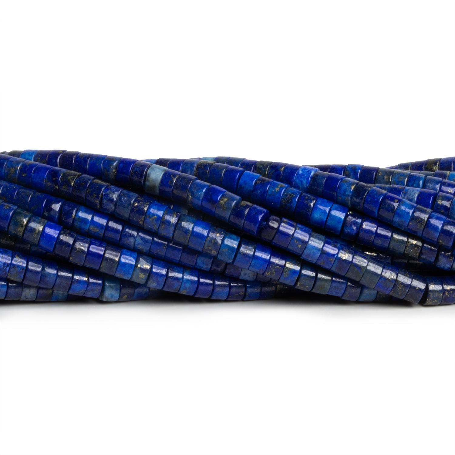 4mm Lapis Lazuli Heishis 12 inch 110 Beads - The Bead Traders