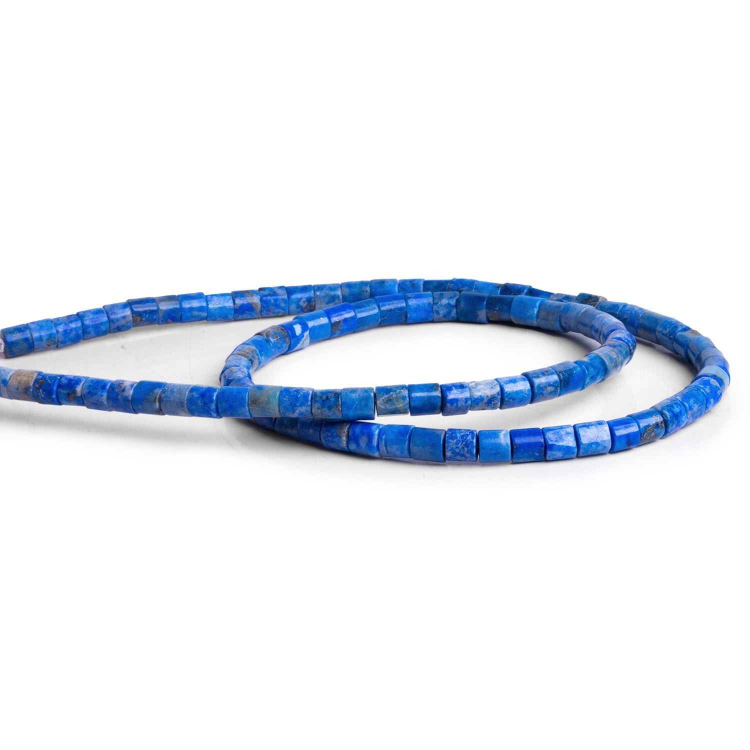 4mm Lapis Lazuli Plain Tubes 15 inch 95 beads - The Bead Traders