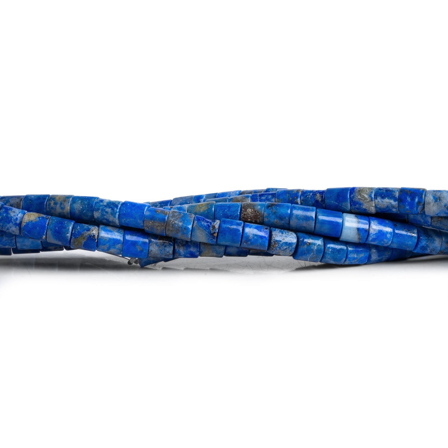 4mm Lapis Lazuli Plain Tubes 15 inch 95 beads - The Bead Traders