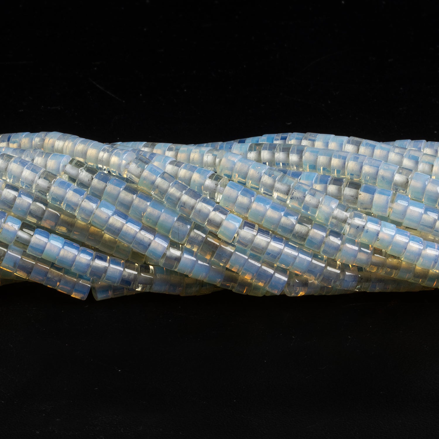 4mm Opalite Heishis 12 inch 110 Beads - The Bead Traders