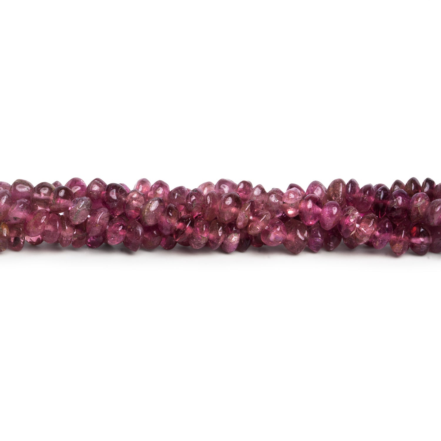 4mm Pink Shaded Tourmaline Plain Rondelles 14 inch 150 beads - The Bead Traders