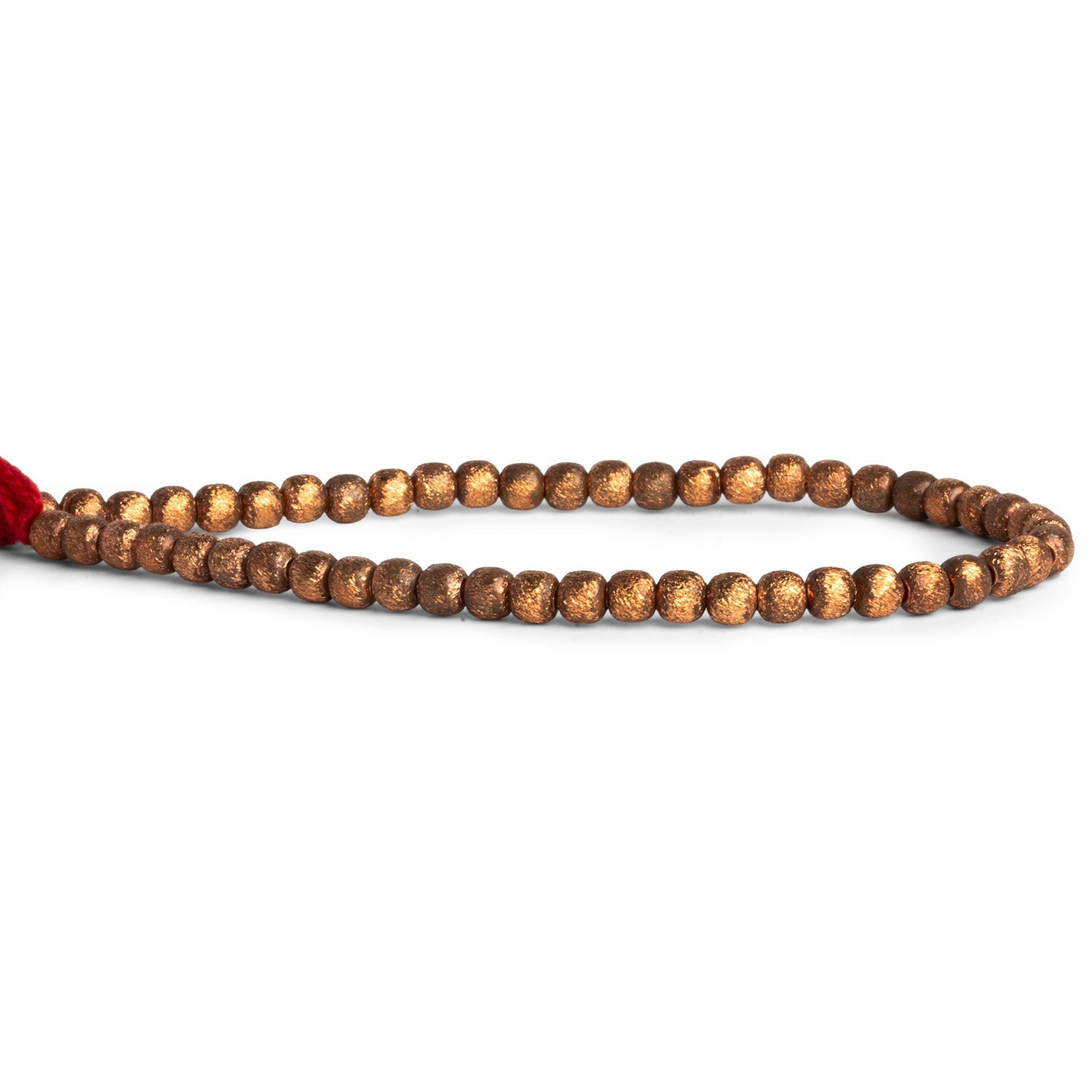 4mm Raw Copper Rounds 8 inch 55 beads - The Bead Traders