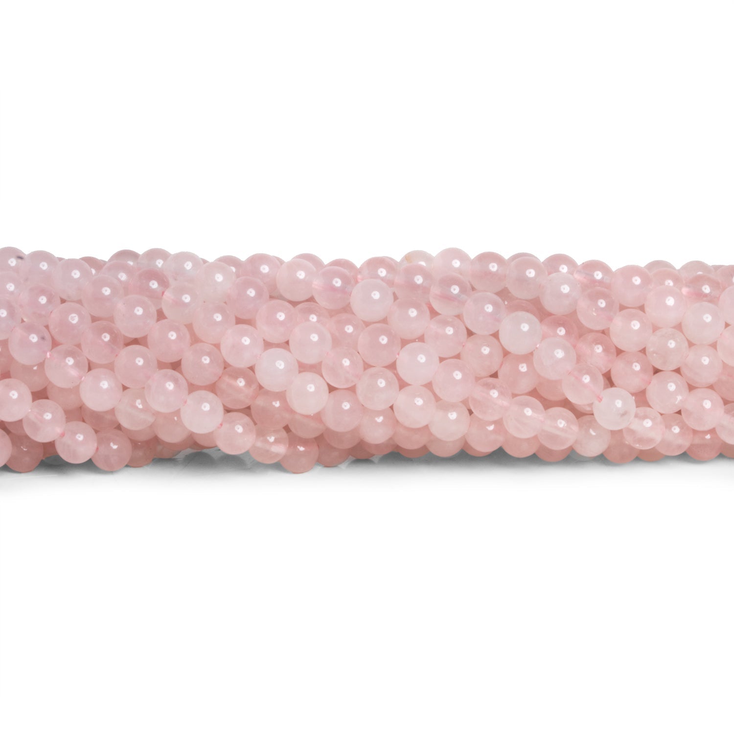 4mm Rose Quartz Plain Rounds 15 inch 88 beads - The Bead Traders