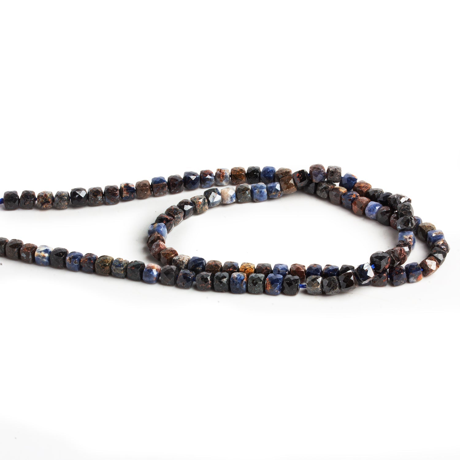 4mm Sapphire Micro Faceted Cubes 15 inch 100 beads - The Bead Traders