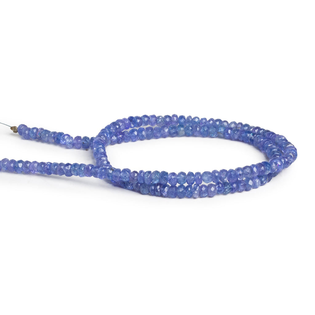4mm Tanzanite Faceted Rondelles 14 inch 140 beads - The Bead Traders