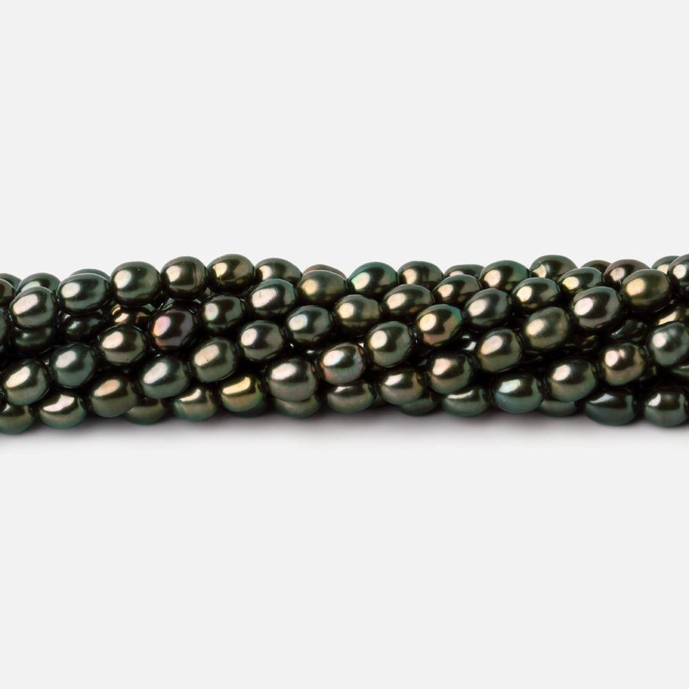 4x3mm Mushroom Green Oval Pearls 15 inch 72 beads - The Bead Traders