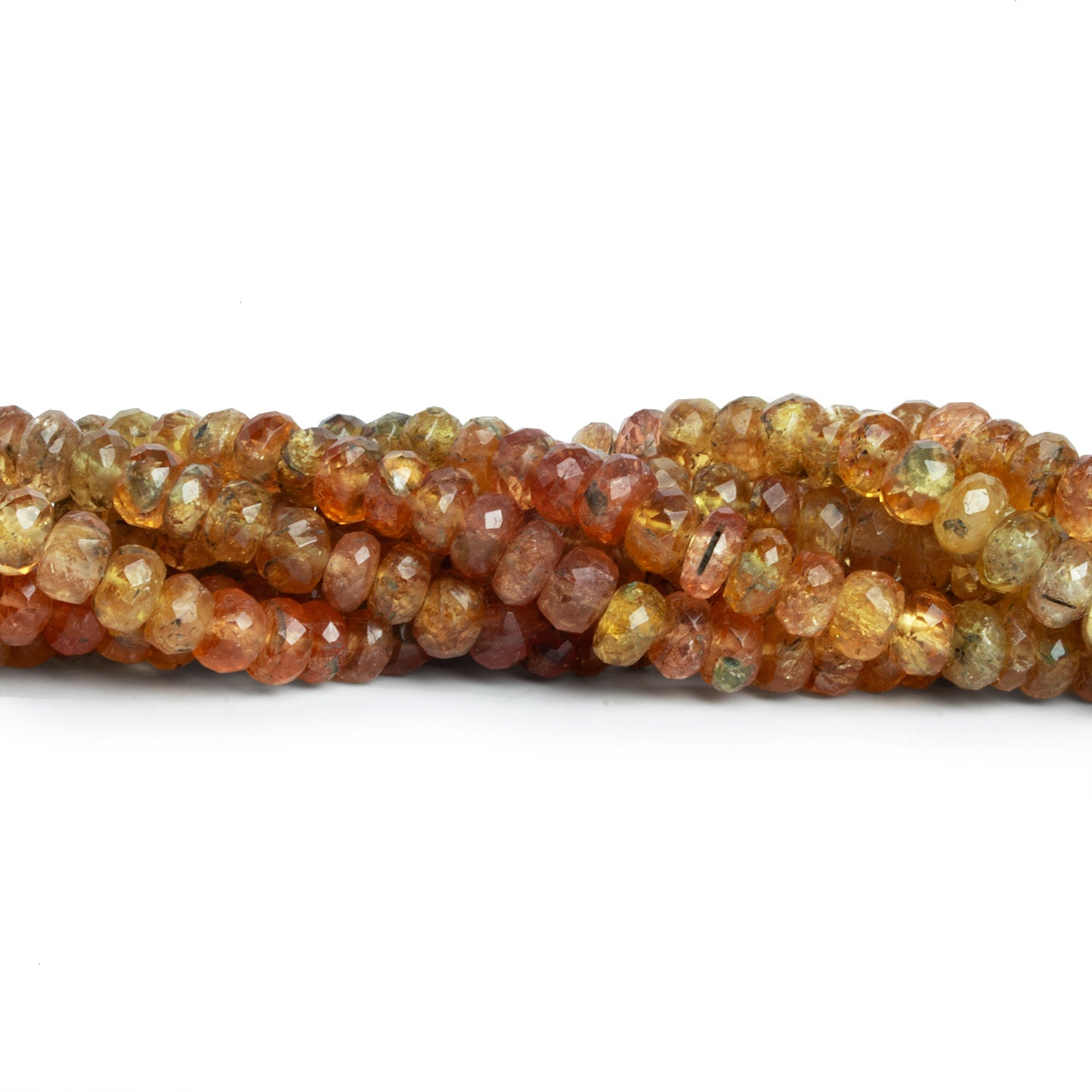 5 - 6mm Imperial Topaz Faceted Rondelles 18 inch 130 beads - The Bead Traders