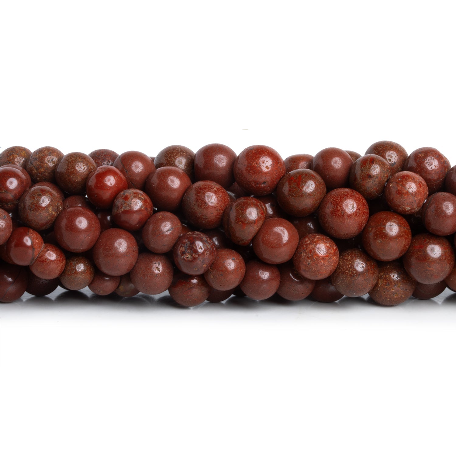 5 - 7.5mm Red Jasper Handcut Plain Rounds 12 inch 43 beads - The Bead Traders