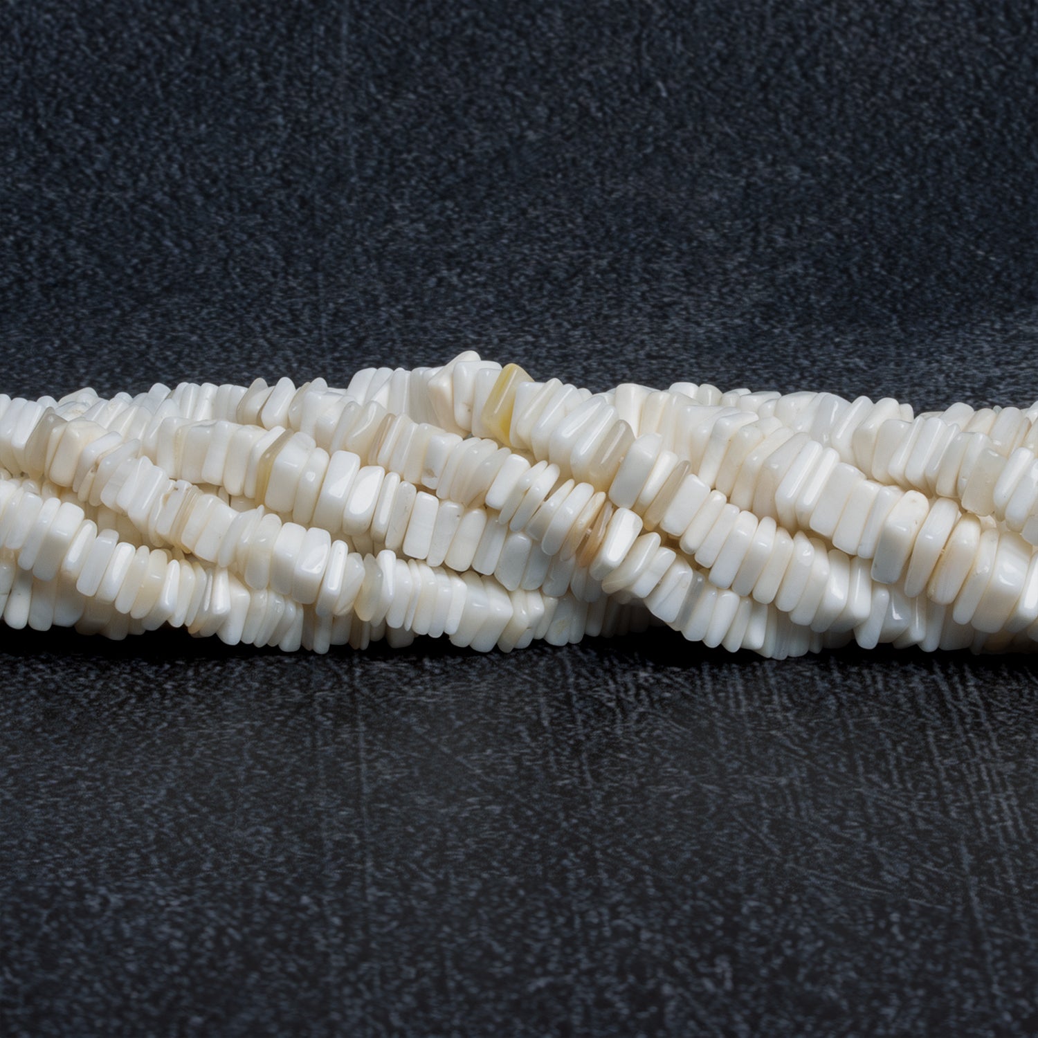 5-8mm Shell Square Heishis 16 inch 180 beads - The Bead Traders