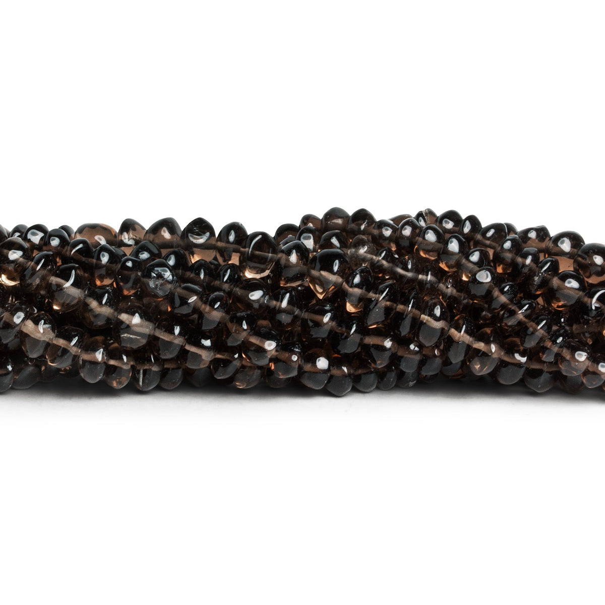5-8mm Smoky Quartz Handcut Rondelles 12 inch 63 beads - The Bead Traders