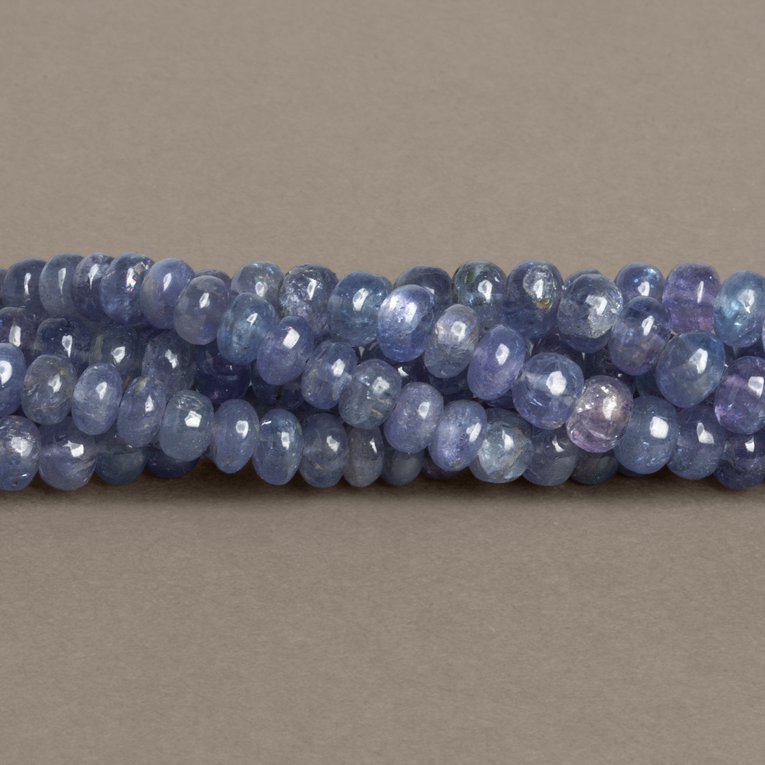 5 - 8mm Tanzanite Plain Rondelles 18 inch 105 beads - The Bead Traders