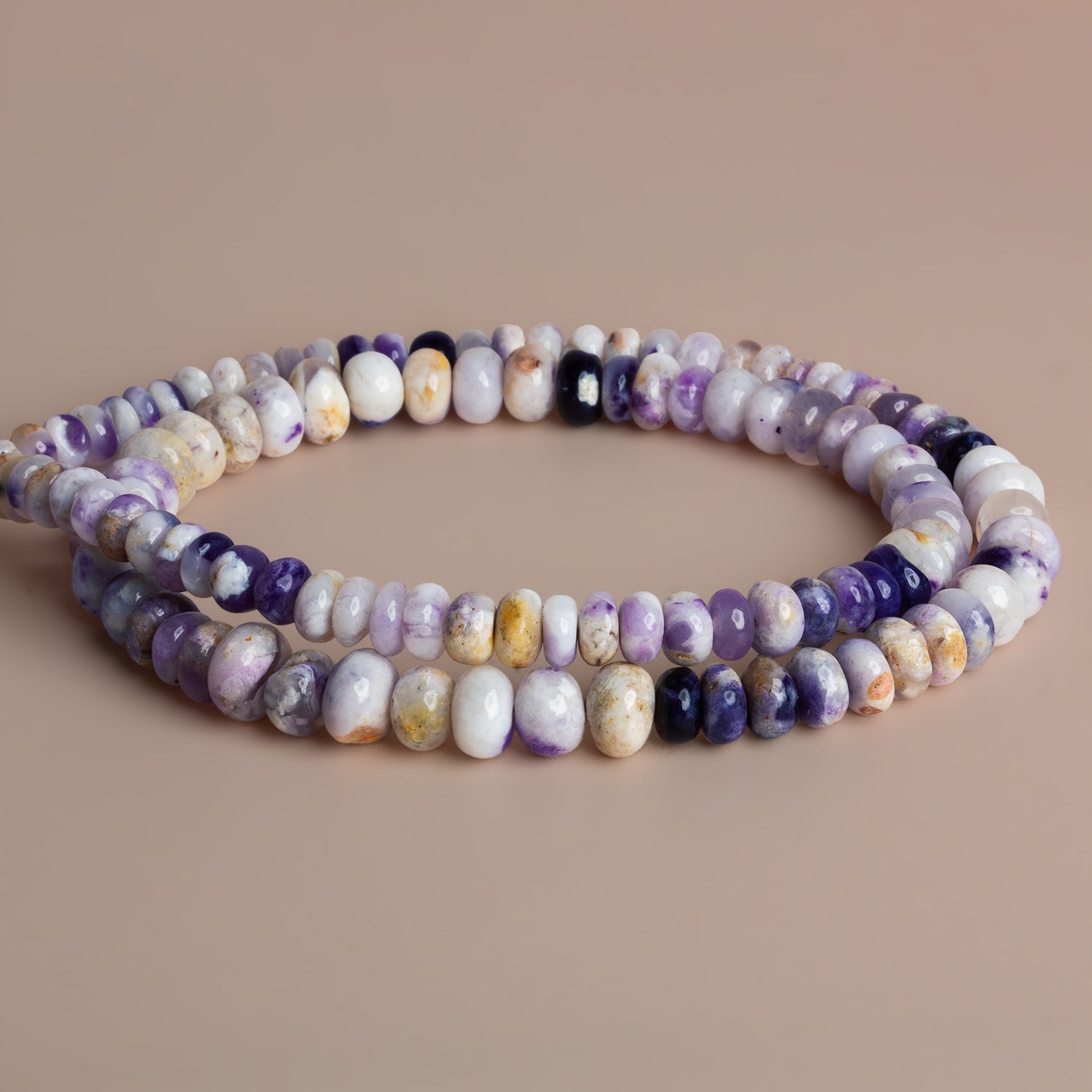 5-9mm Morado Mexican Opal Rondelles 17 inch 125 beads - The Bead Traders