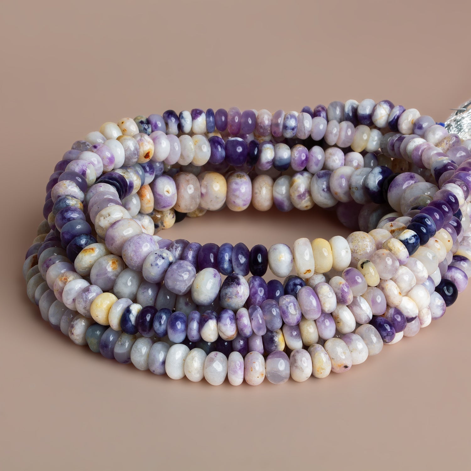 5-9mm Morado Mexican Opal Rondelles 17 inch 125 beads - The Bead Traders