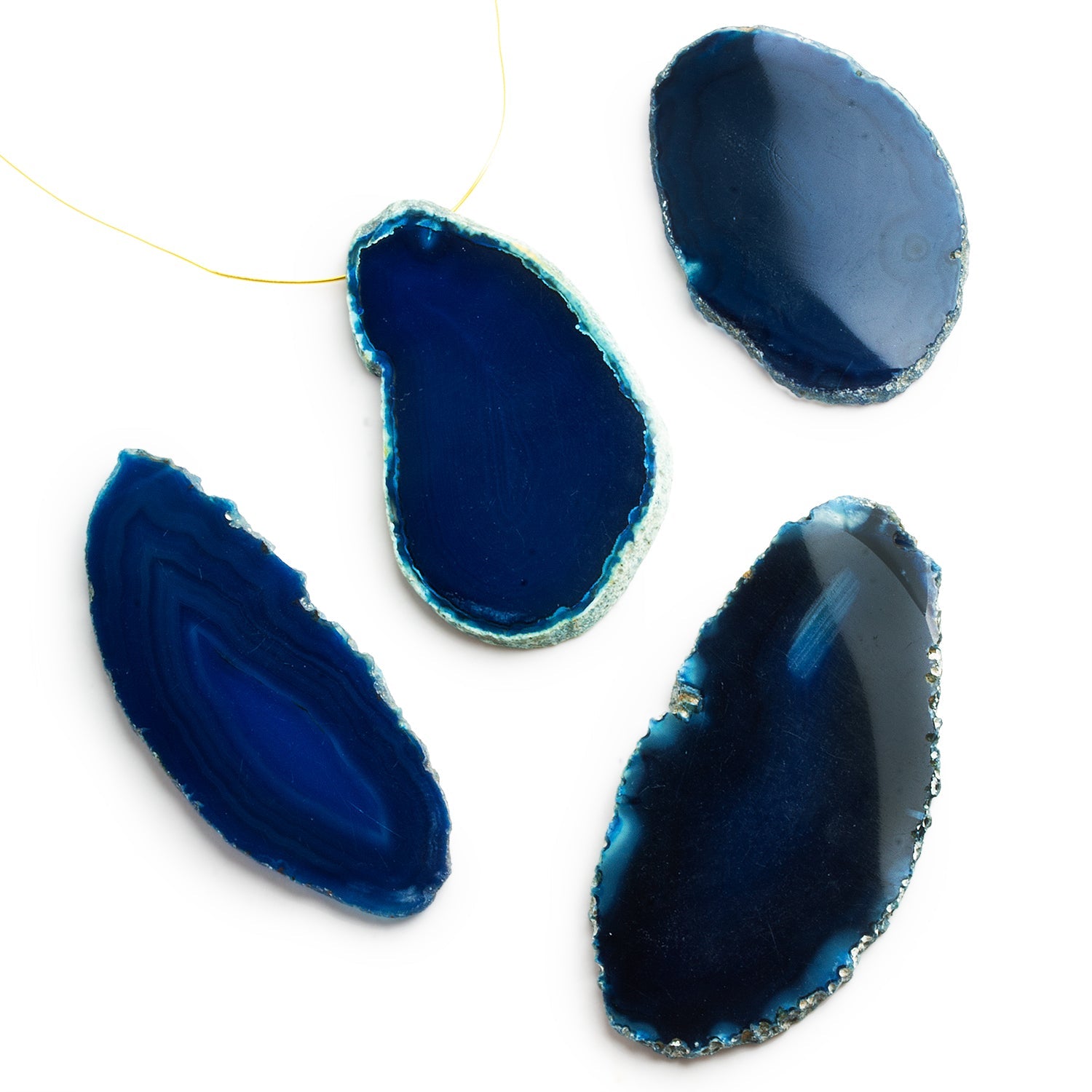 50x30mm Aegean Blue Agate Slice Focal 1 Bead - The Bead Traders