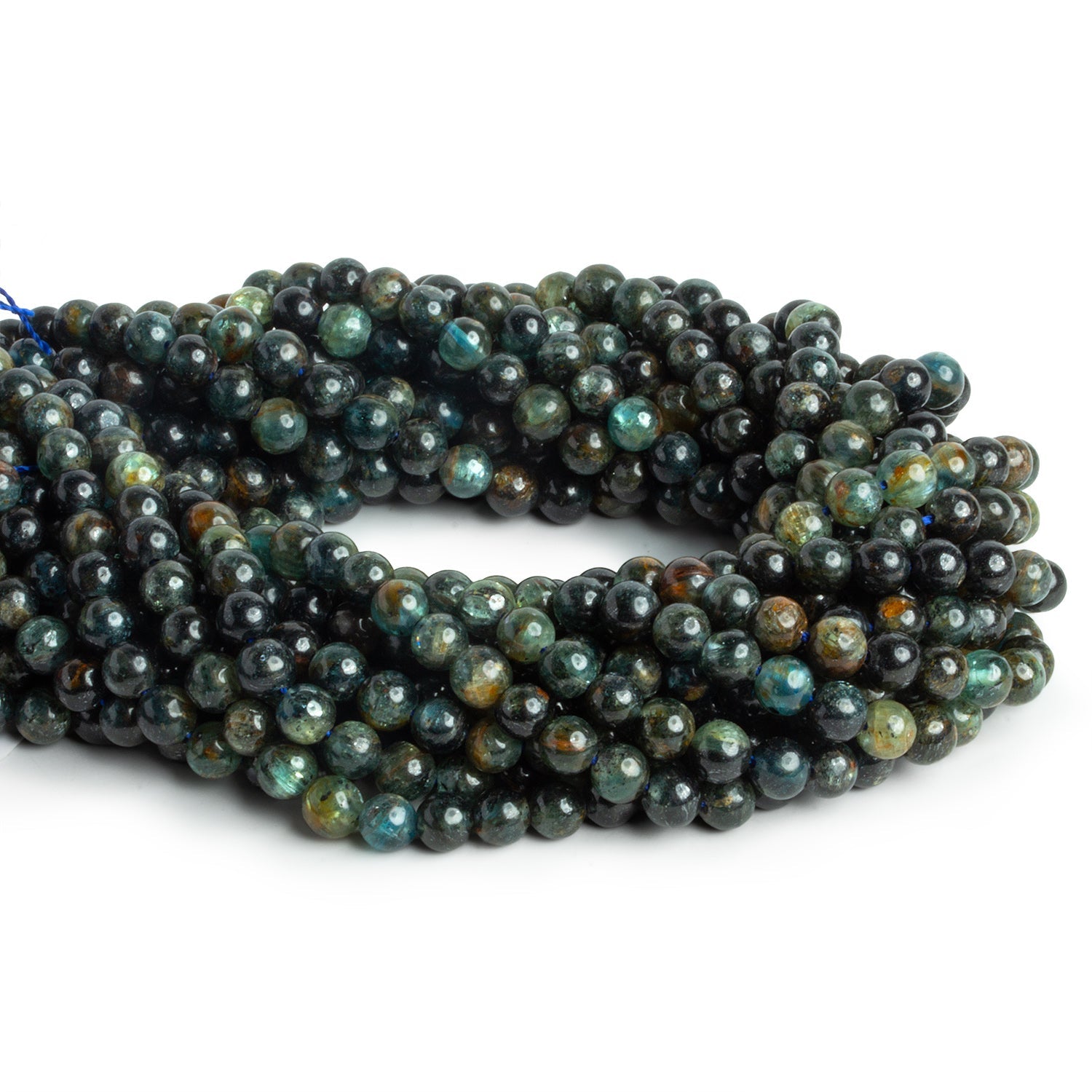 5.5mm Kyanite Plain Rounds 15 inch 70 beads - The Bead Traders