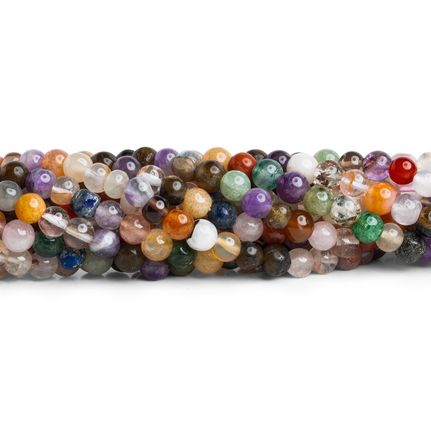 5mm Multi Gemstone Handcut Rounds 12 inch 61 beads - The Bead Traders