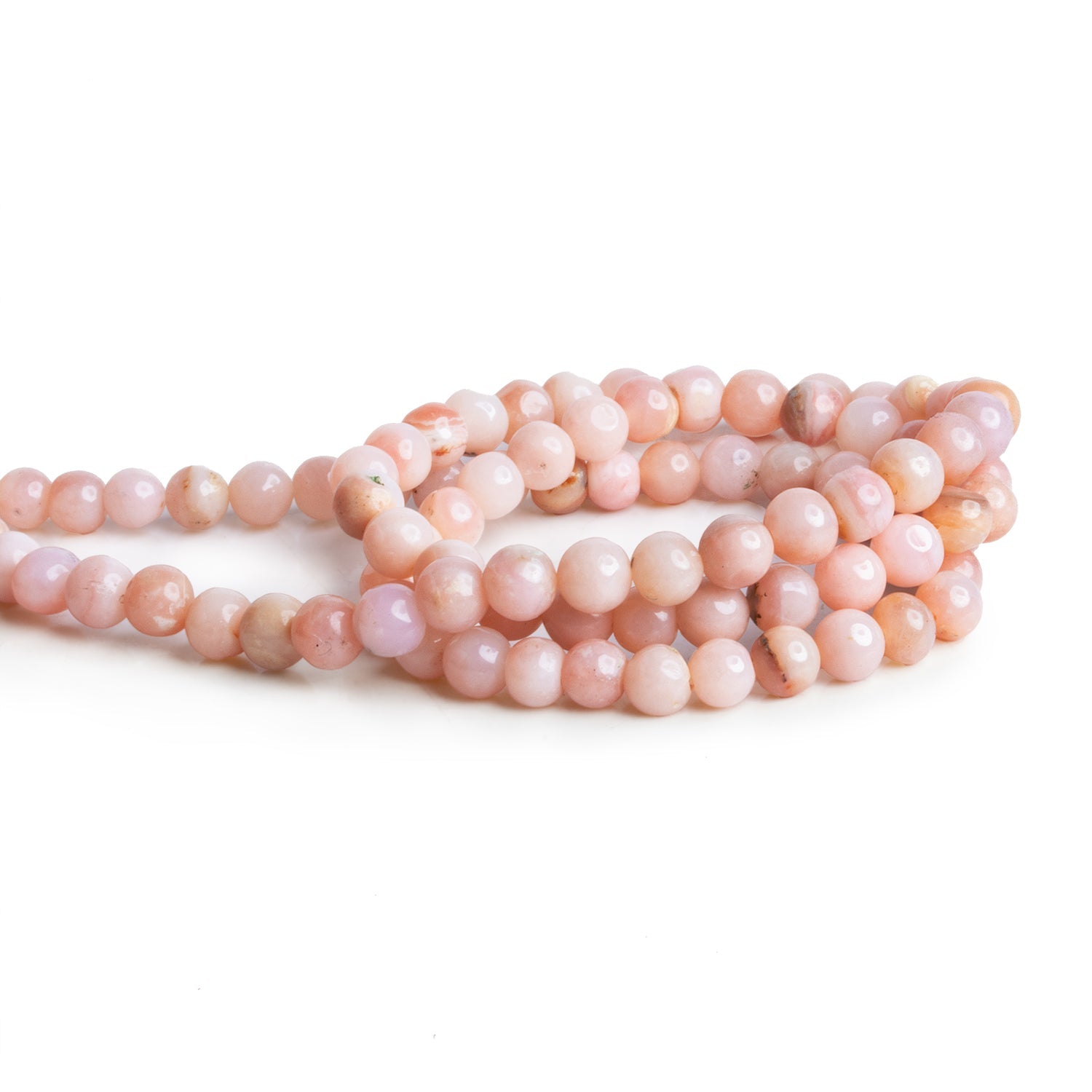 5mm Pink Peruvian Opal Plain Rounds 16 inch 89 beads - The Bead Traders