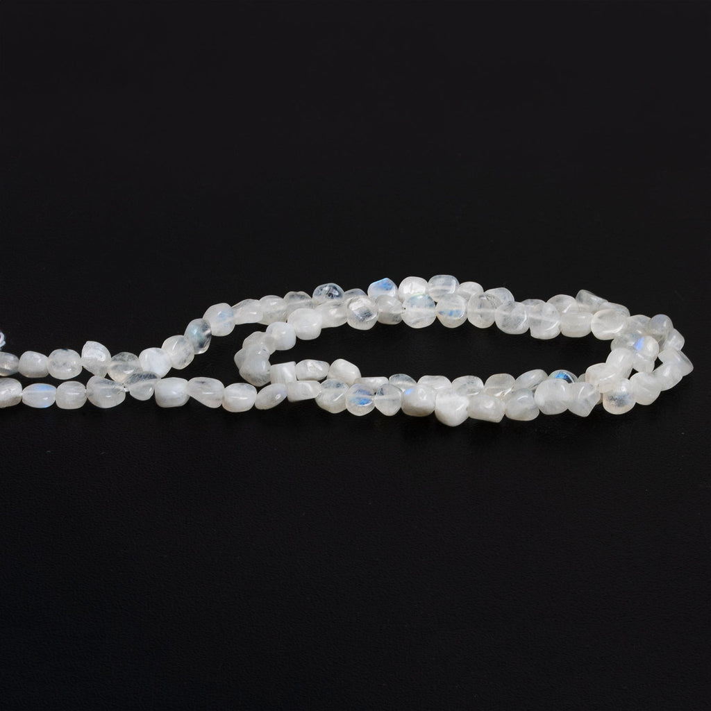 5mm Rainbow Moonstone Handcut Coins 12 inch 60 beads - The Bead Traders