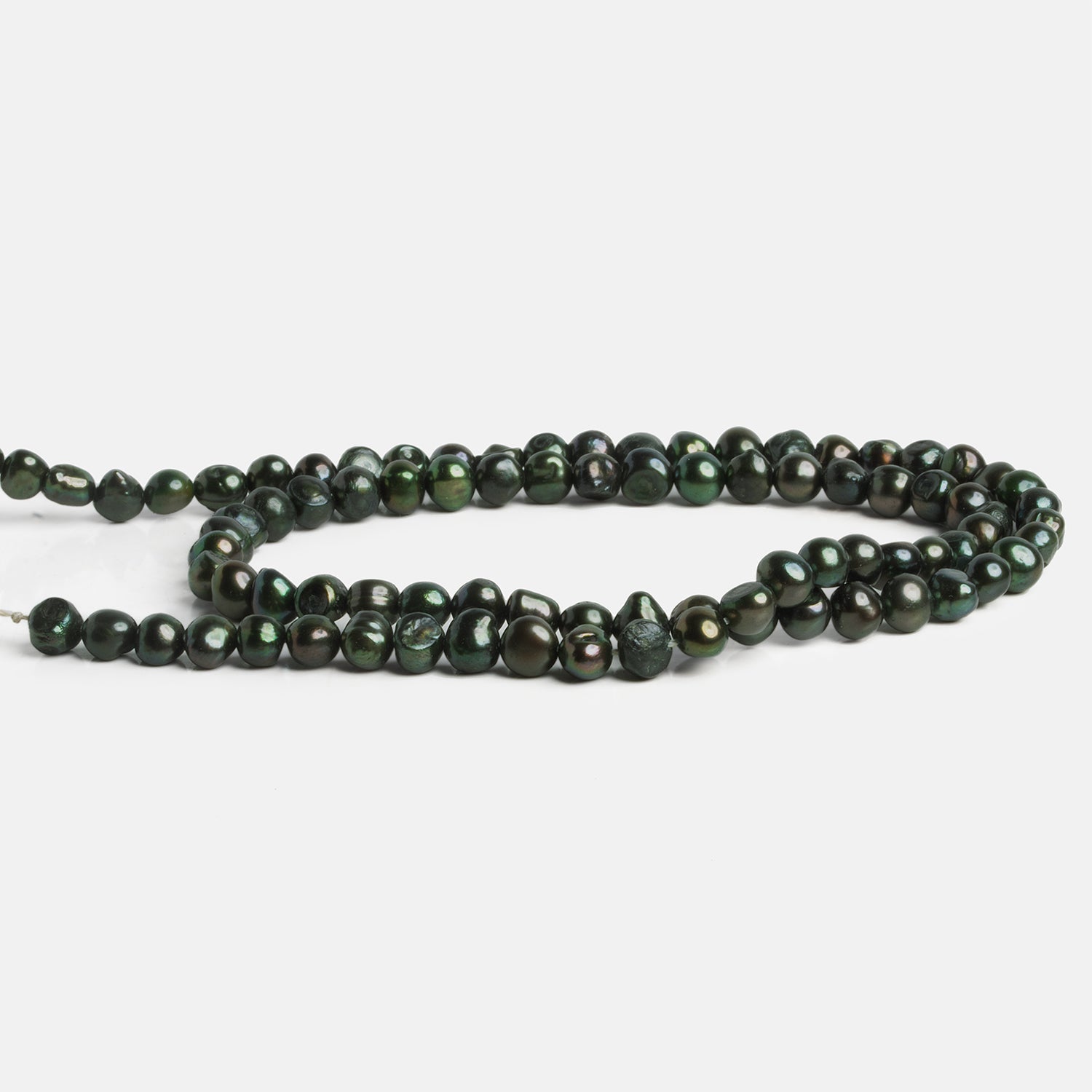 5mm Sage Green Baroque Pearls 16 inch 85 beads - The Bead Traders