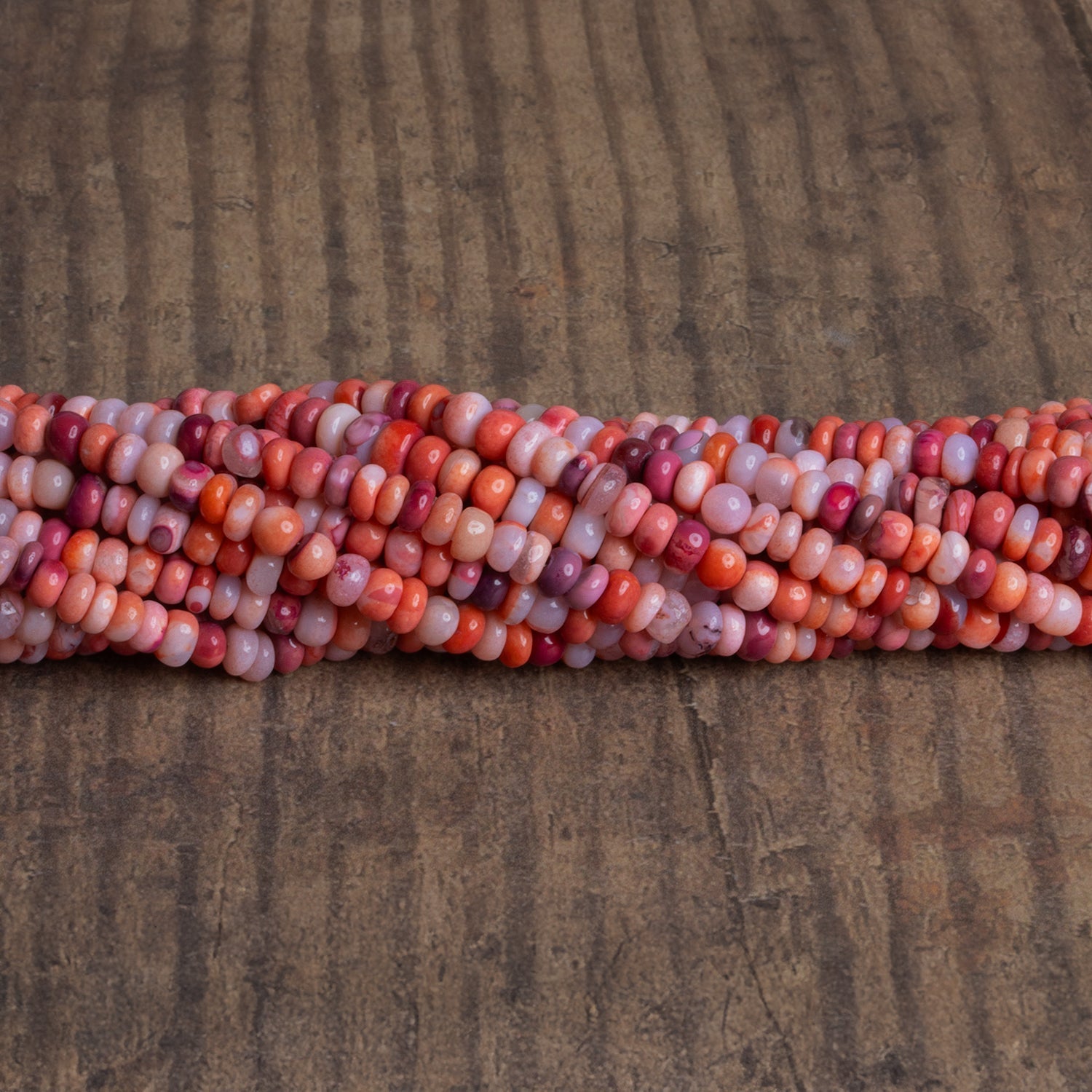 5mm Sunset Multicolor Opal Plain Rondelles 16 inch 115 beads - The Bead Traders