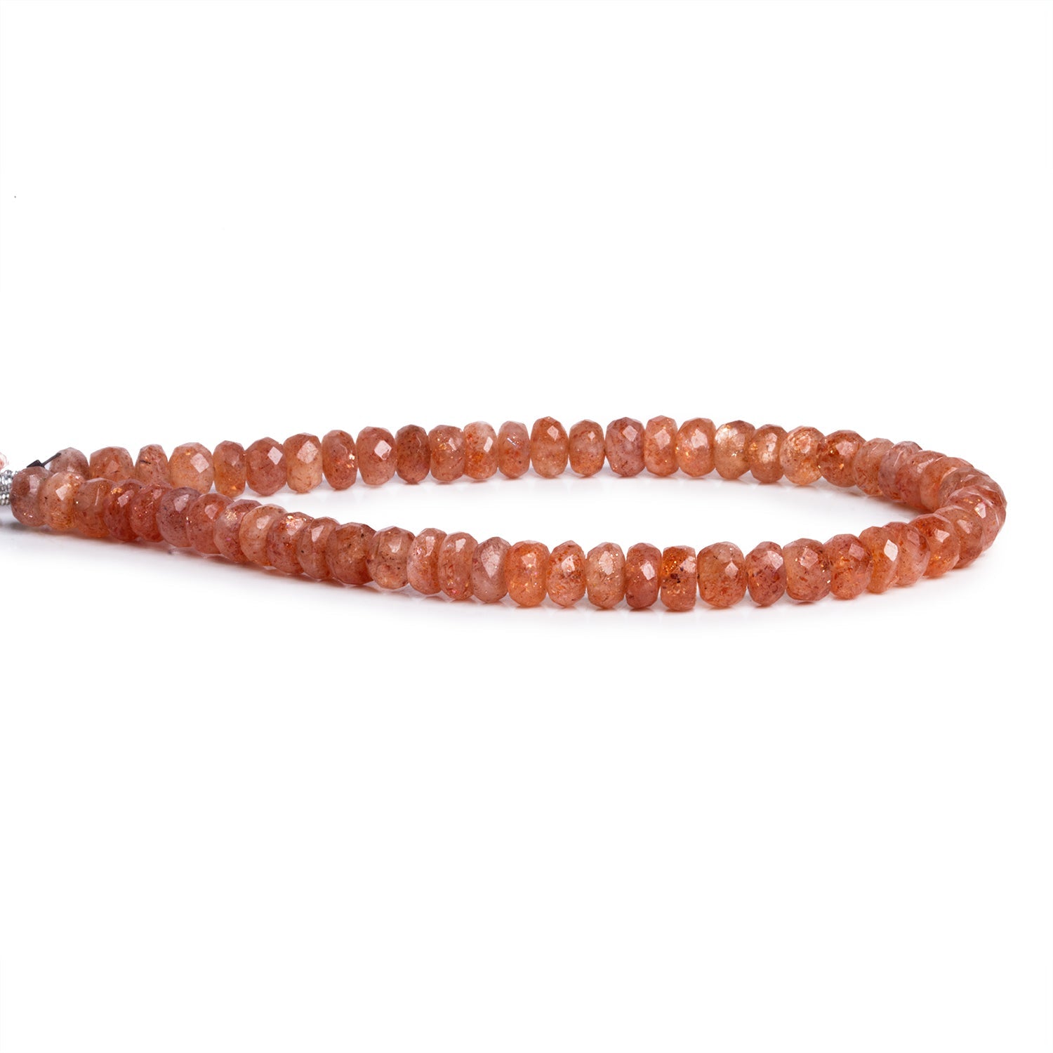 5mm Sunstone Faceted Rondelles 8 inch 50 beads - The Bead Traders