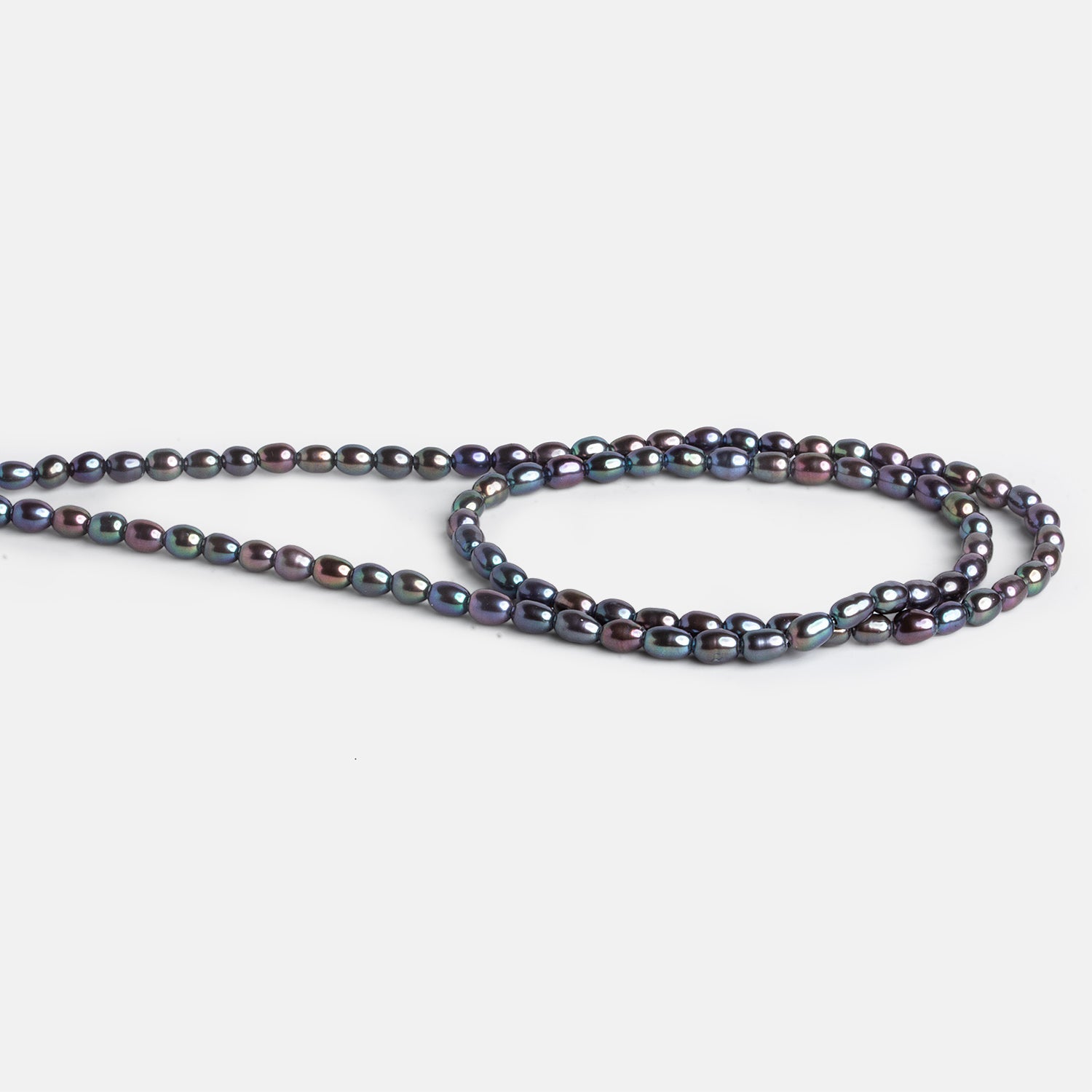 5x3mm Peacock Oval Pearls 15 inch 80 beads - The Bead Traders