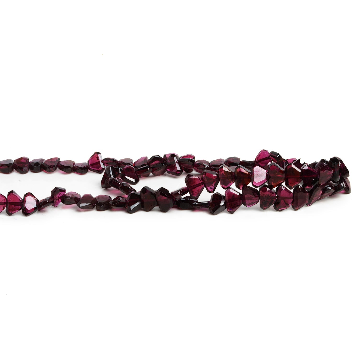 5x4mm Garnet Angular Half Moons 12 inch 78 beads - The Bead Traders