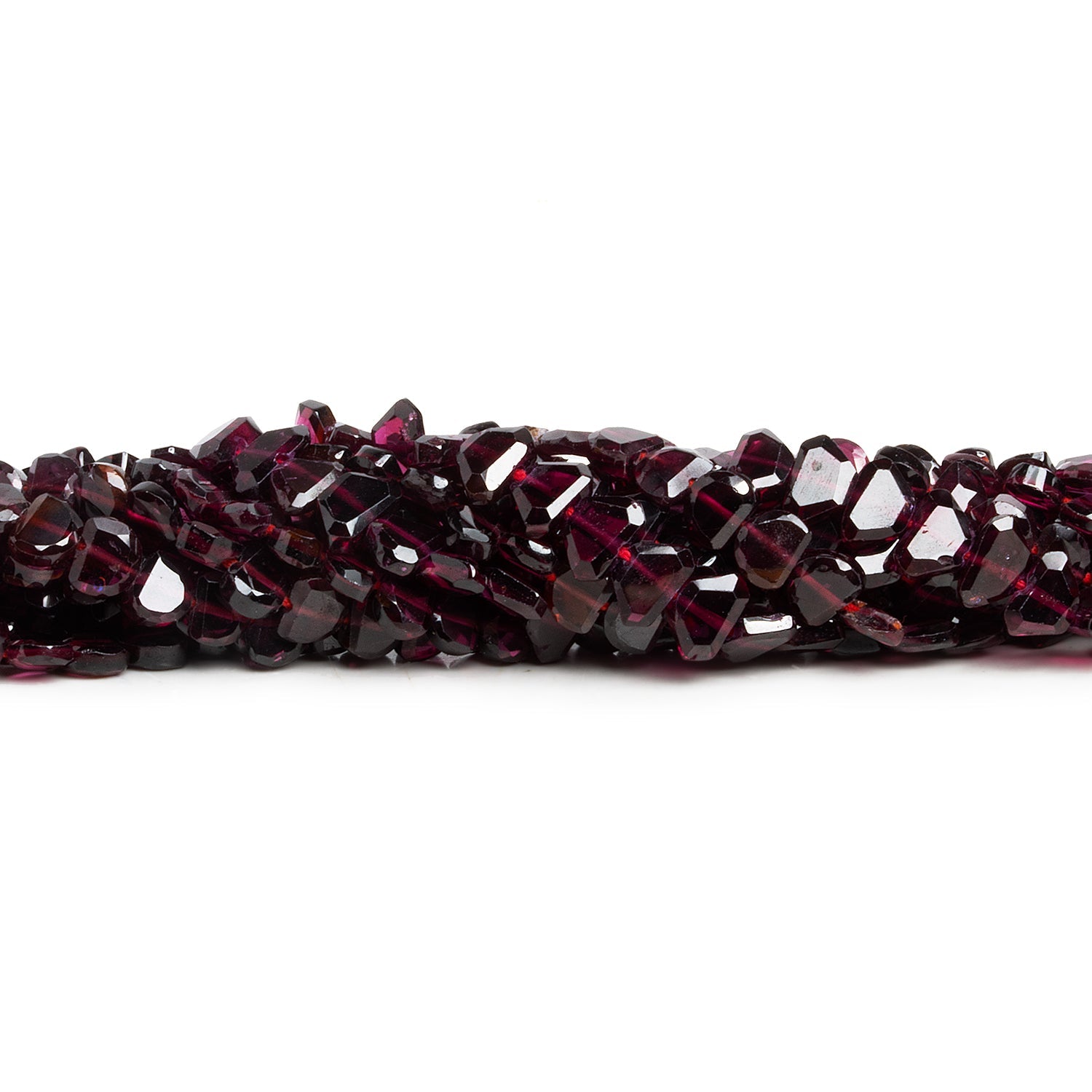5x4mm Garnet Angular Half Moons 12 inch 78 beads - The Bead Traders