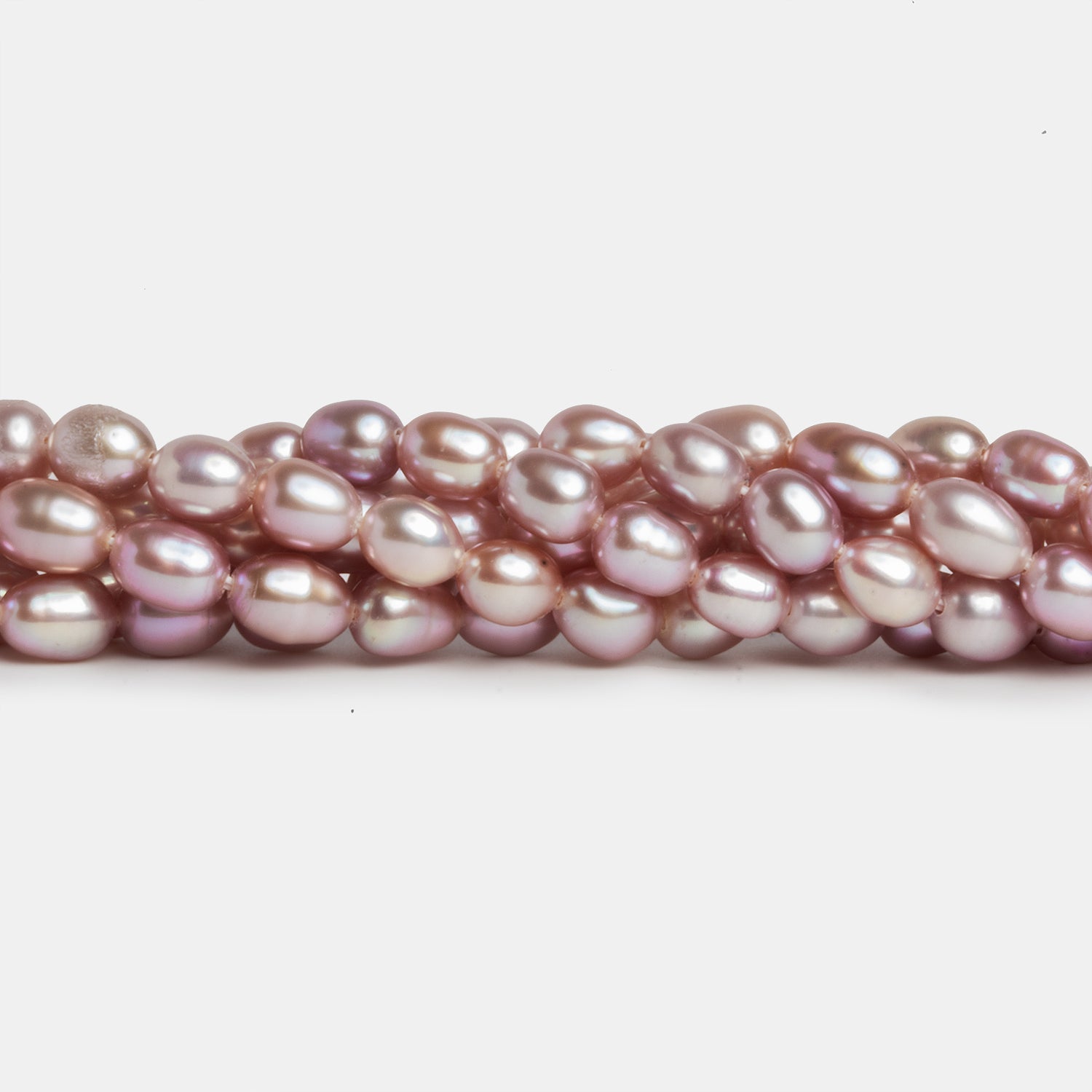 5x4mm Lilac Pink Oval Pearls 15 inch 65 beads - The Bead Traders
