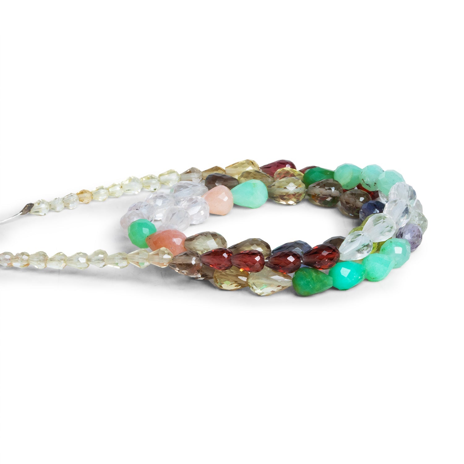 5x4mm Multi Gemstone Faceted Teardrops 15 inch 70 beads - The Bead Traders