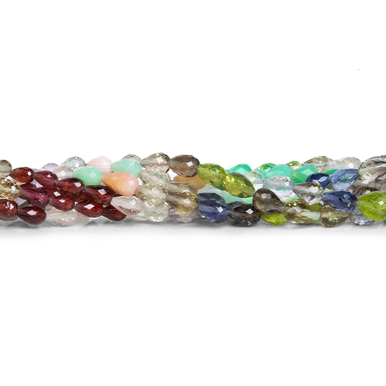 5x4mm Multi Gemstone Faceted Teardrops 15 inch 70 beads - The Bead Traders
