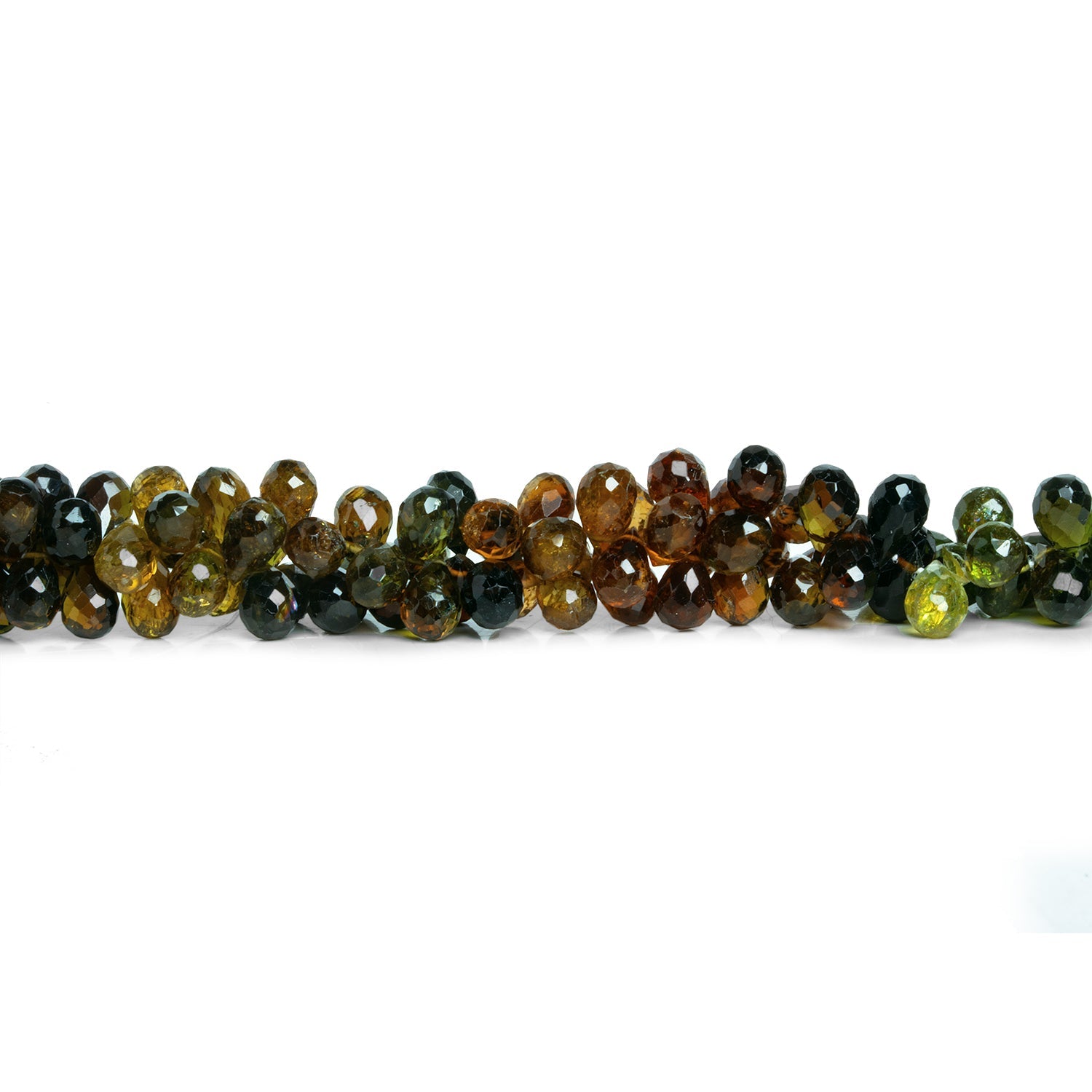 5x4mm Multicolor Tourmaline Faceted Teardrops 8.5 inch 93 beads - The Bead Traders