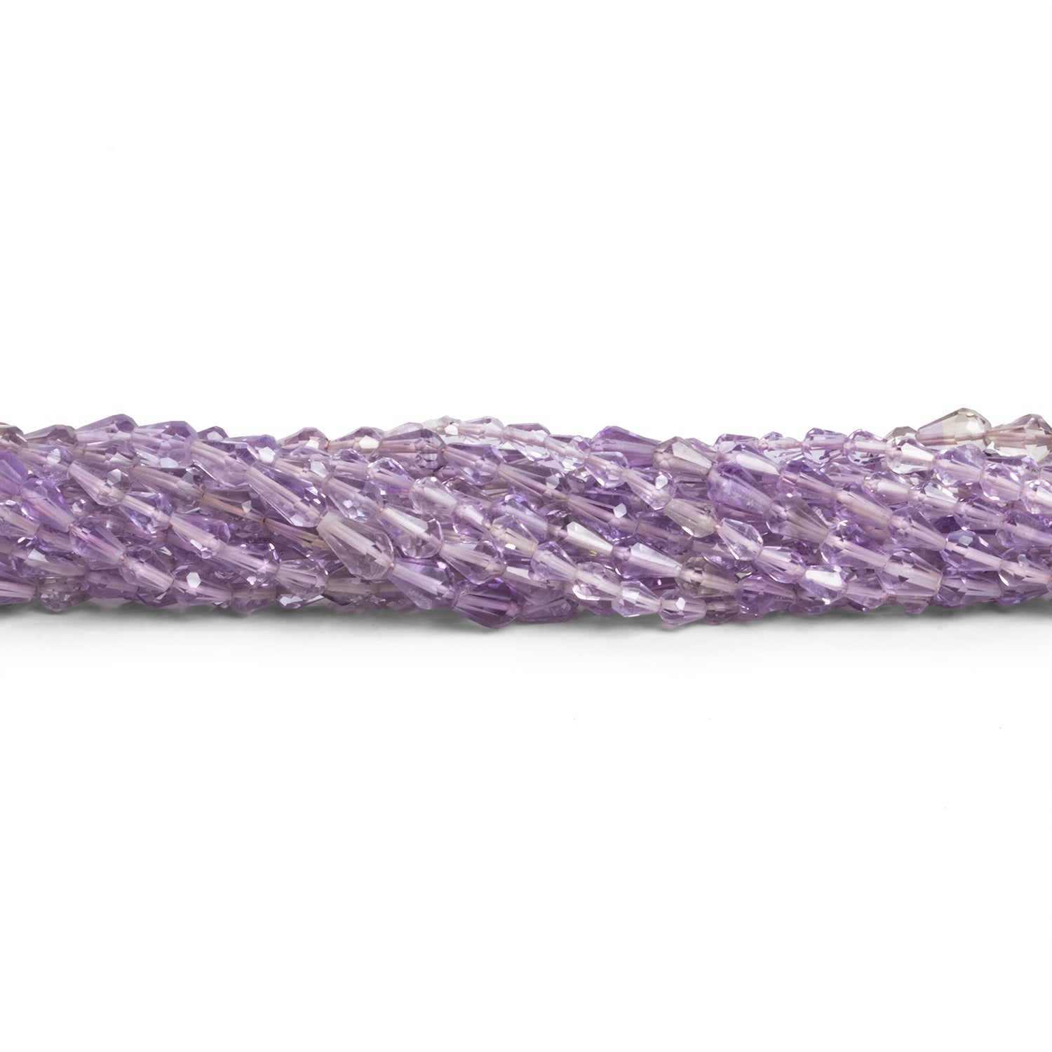 5x4mm Pink Amethyst Faceted Teardrops 12 inch 51 beads - The Bead Traders