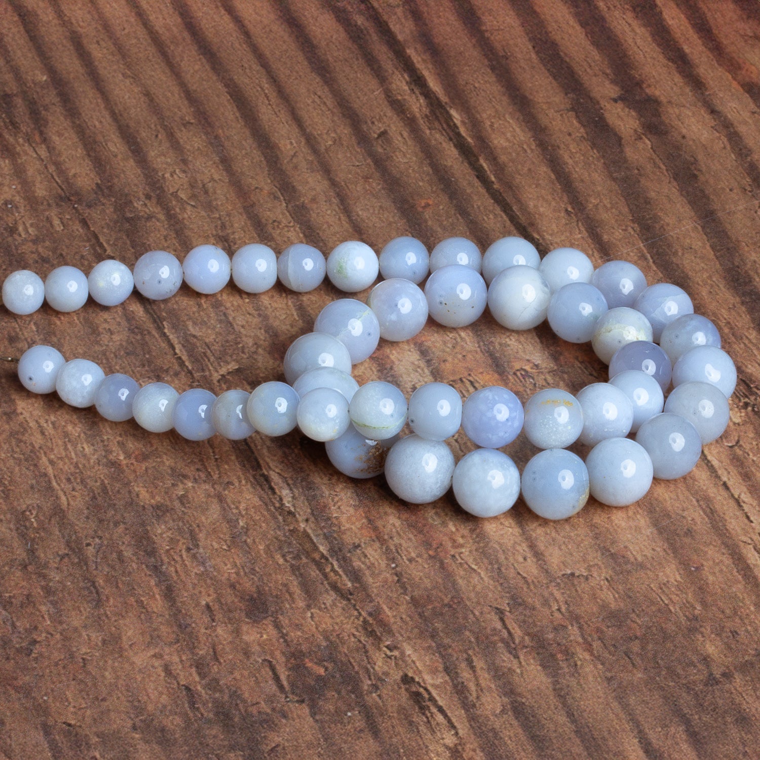 6 - 11mm Turkish Chalcedony Plain Rounds 16 inch 52 beads - The Bead Traders