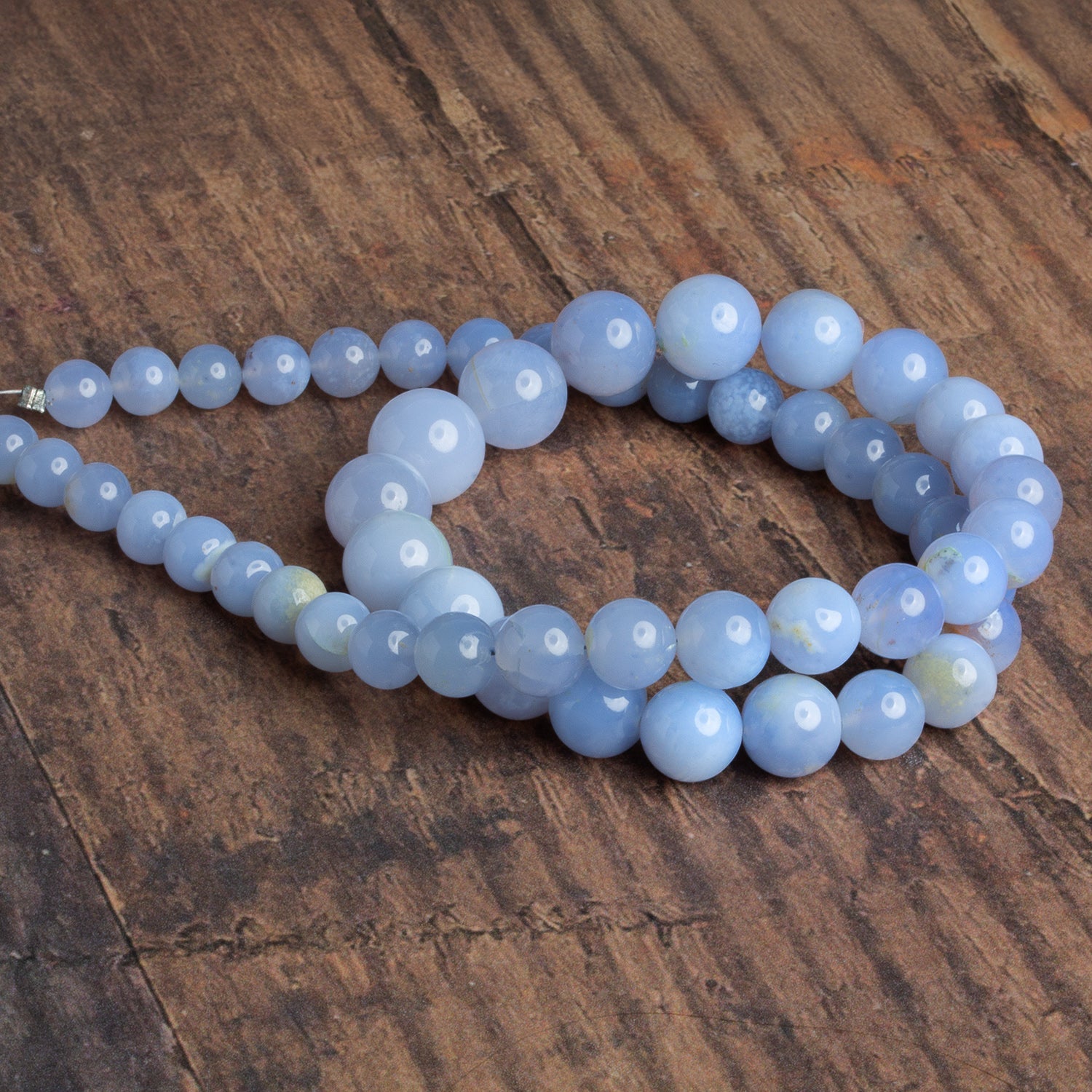 6 - 12mm Turkish Chalcedony Plain Rounds 17 inch 48 beads - The Bead Traders