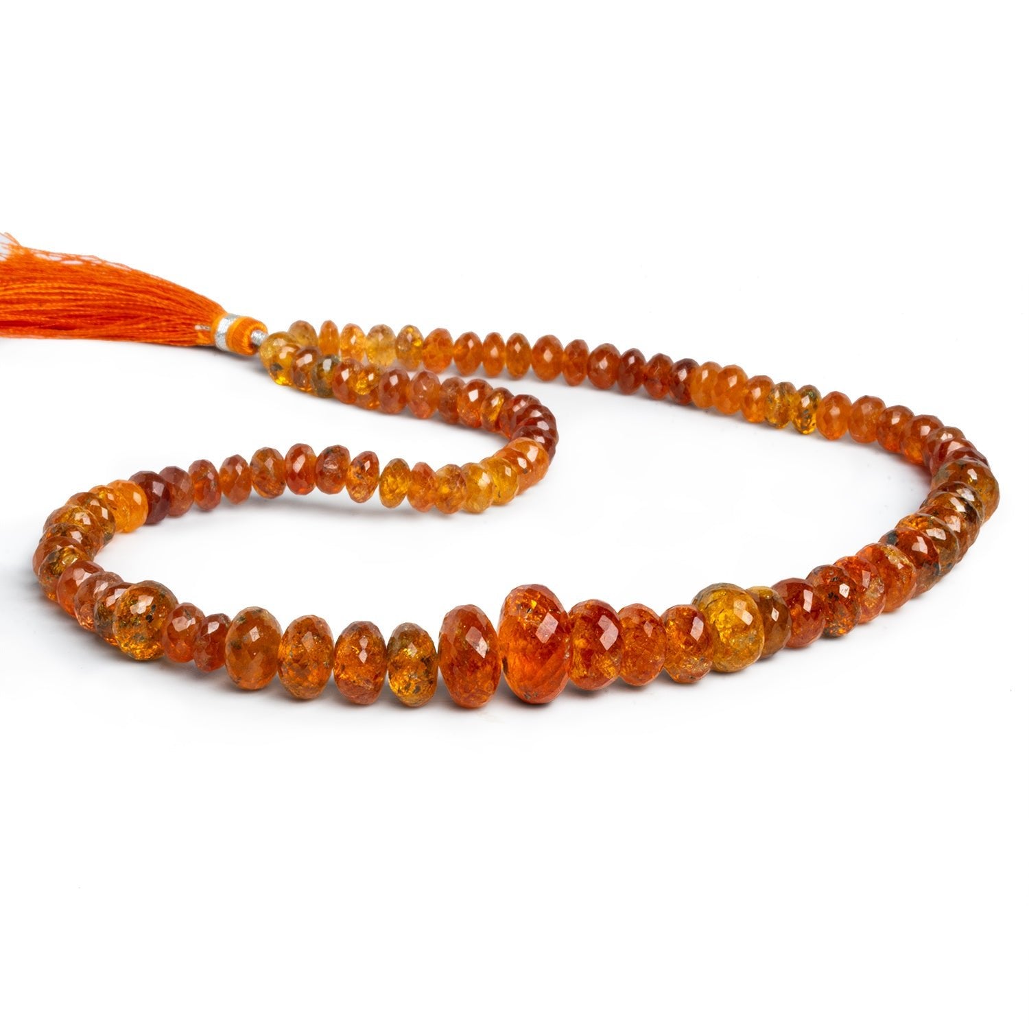 6 - 13mm Mandarin Garnet Faceted Rondelles 16 inch 90 beads - The Bead Traders