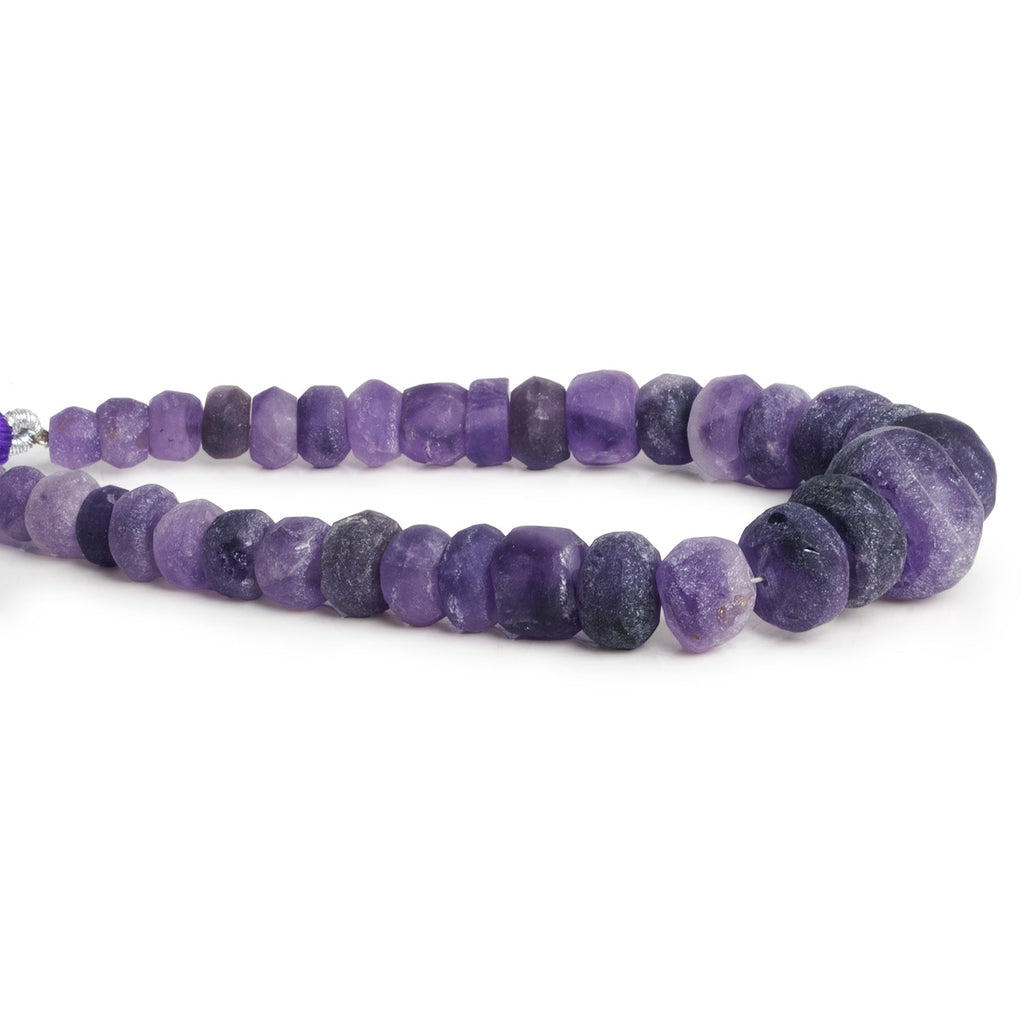 6-16mm Matte Amethyst Rondelles 8 inch 34 beads - The Bead Traders