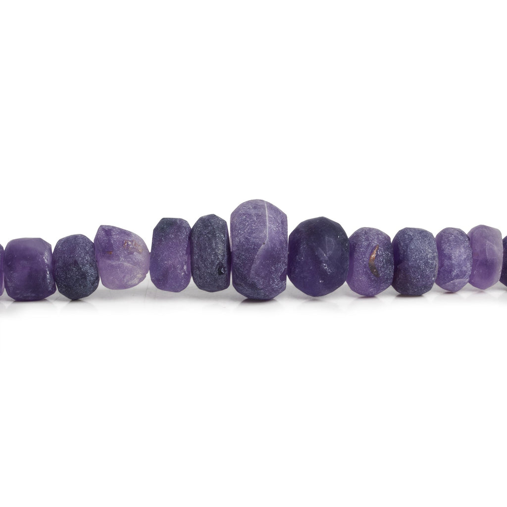 6-16mm Matte Amethyst Rondelles 8 inch 34 beads - The Bead Traders