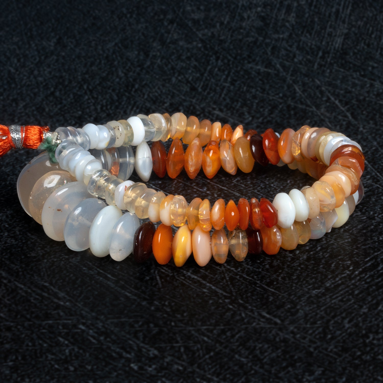 6-17mm Fire Opal Plain Discs 15 inch 100 beads - The Bead Traders