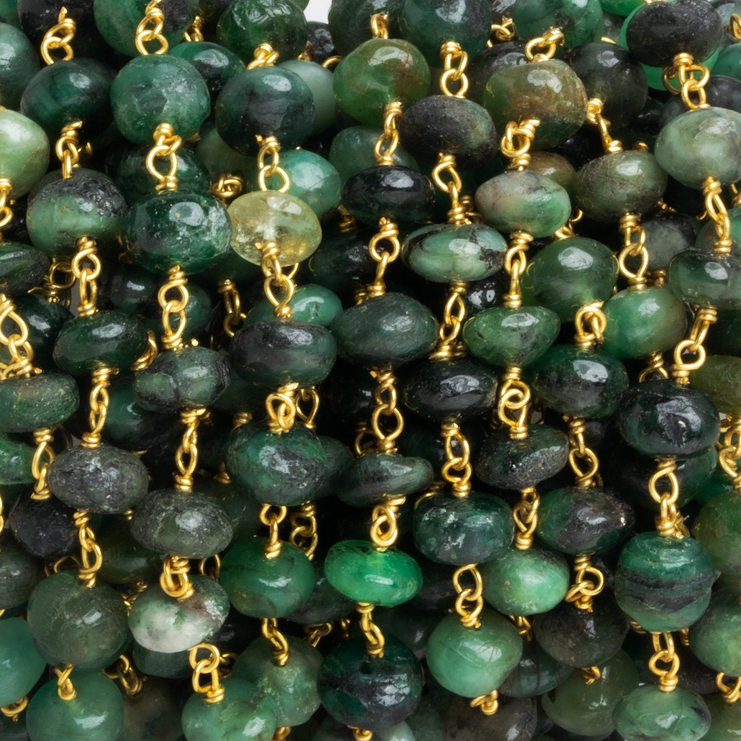 6 - 7mm Brown Oval Pearl Gold Chain 32 beads - The Bead Traders