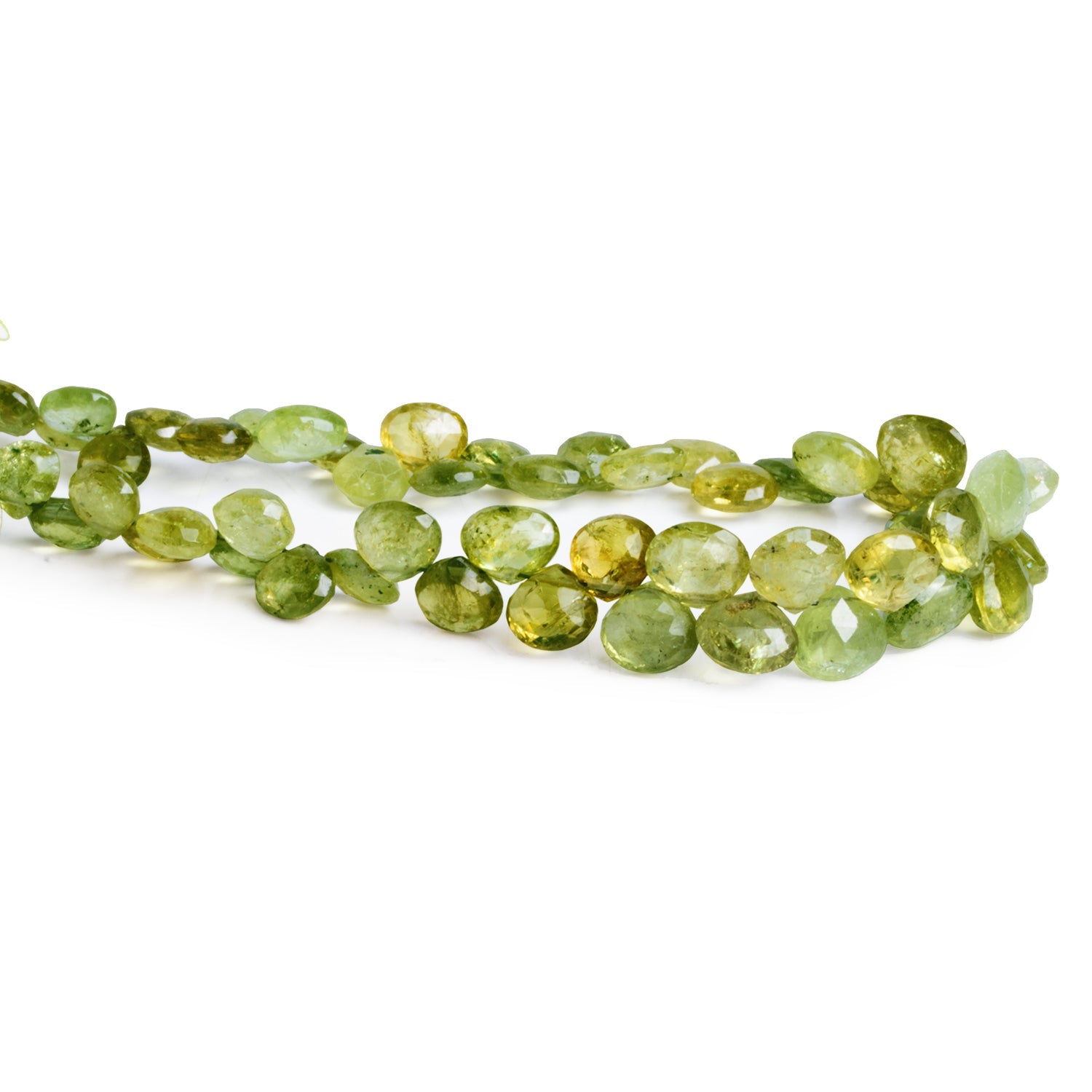 6 - 8mm Grossular Garnet Faceted Hearts 8 inch 51 beads - The Bead Traders