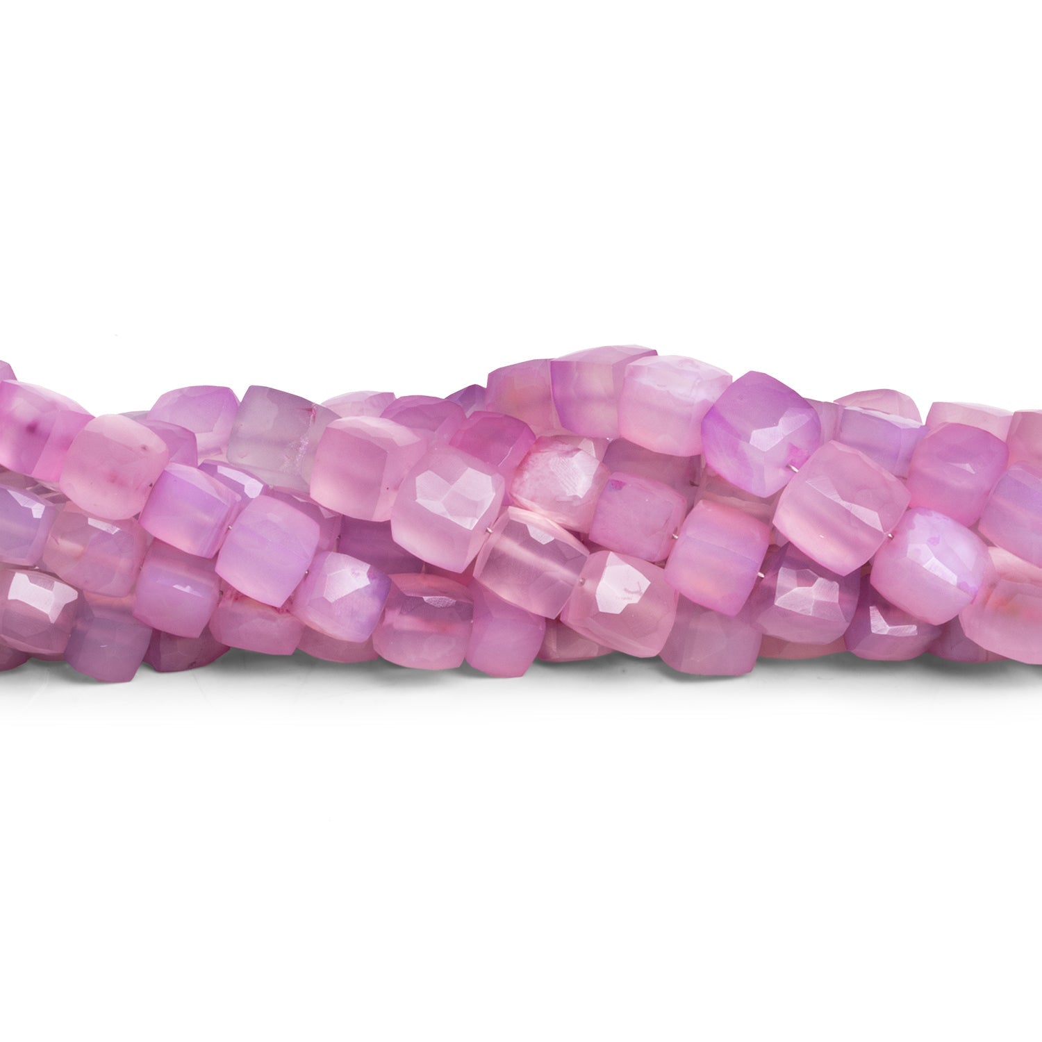 6 - 8mm Light Orchid Chalcedony 7.5 inch 26 beads - The Bead Traders
