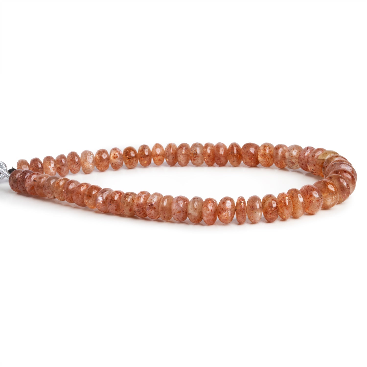 6 - 8mm Sunstone Plain Rondelles 8 inch 50 beads - The Bead Traders