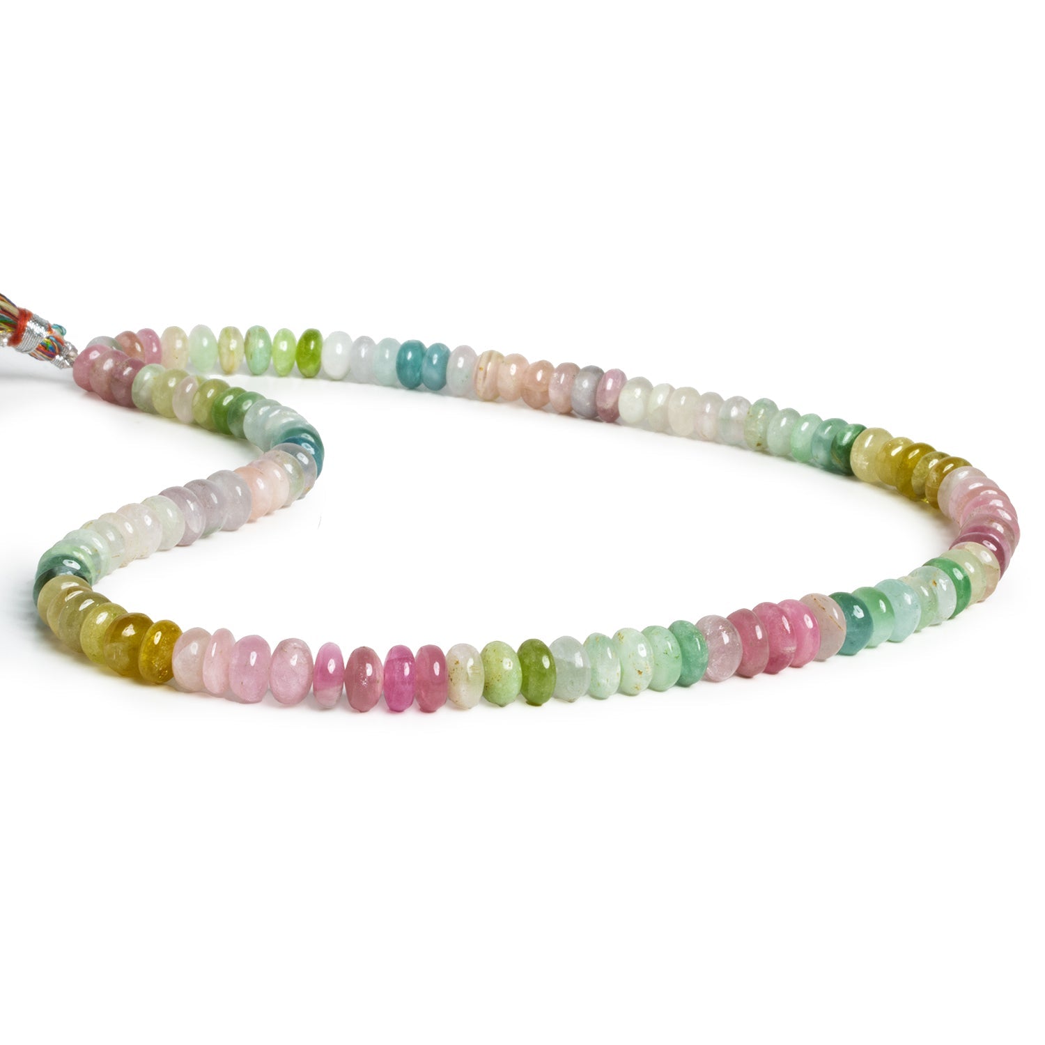 6.5-7mm Afghani Tourmaline Plain Rondelles 16 inch 105 beads - The Bead Traders